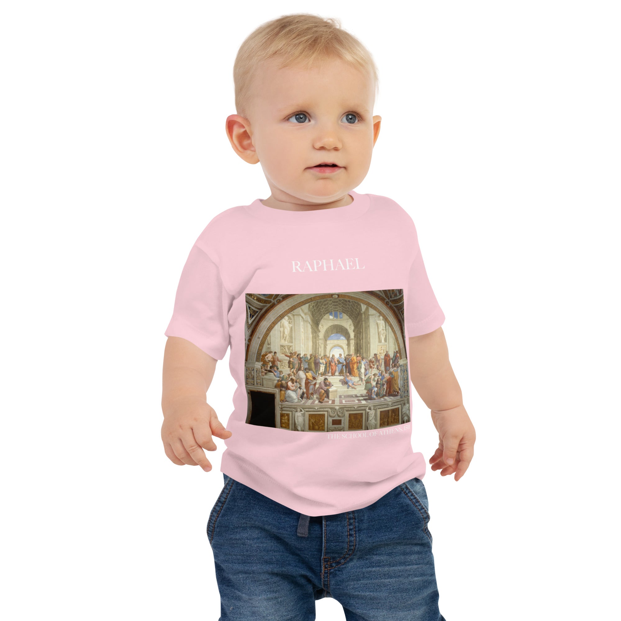 Raphael „Die Schule von Athen“ Berühmtes Gemälde Baby Staple T-Shirt | Premium Baby Art T-Shirt