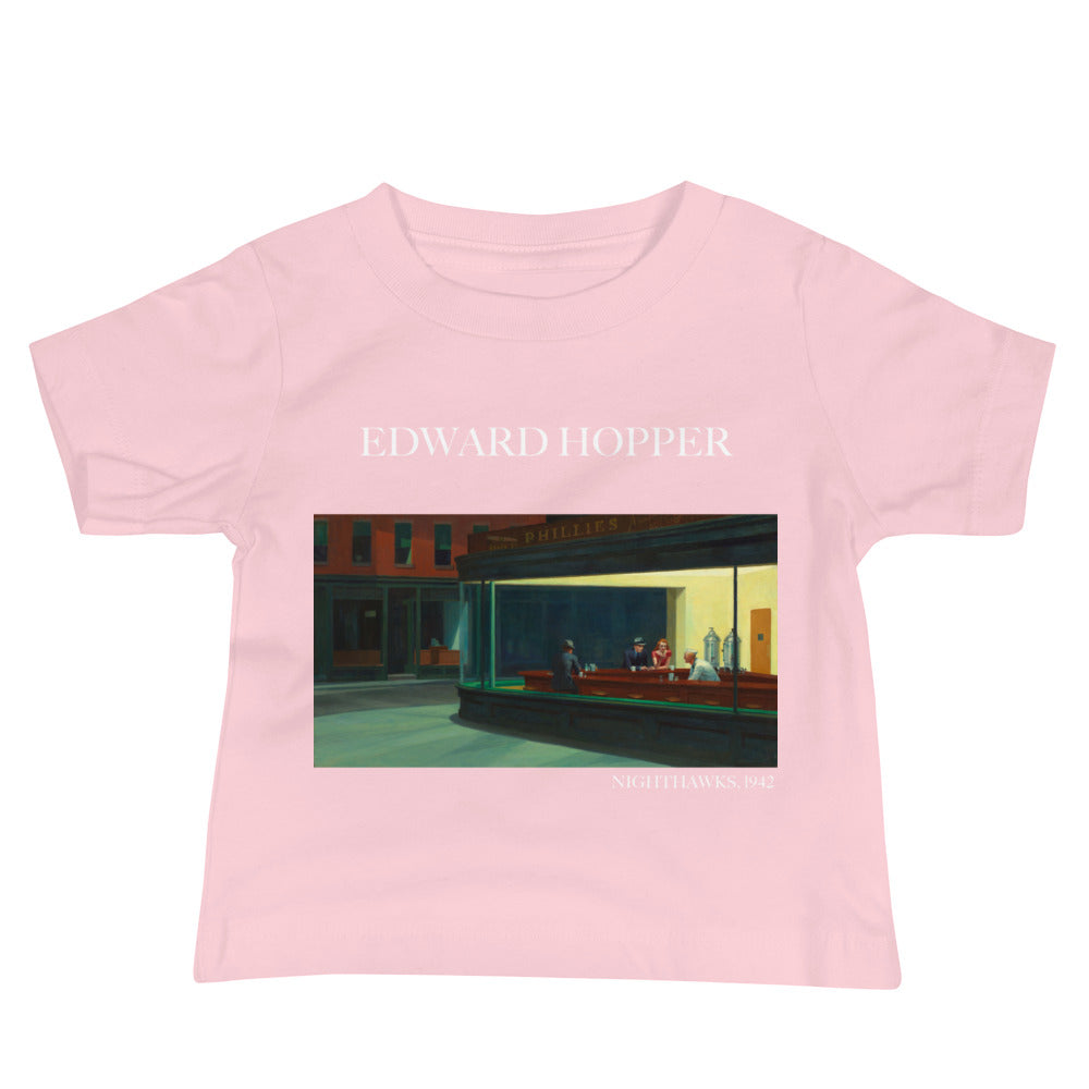 Edward Hopper 'Nighthawks' Famous Painting Baby Staple T-Shirt | Premium Baby Art Tee