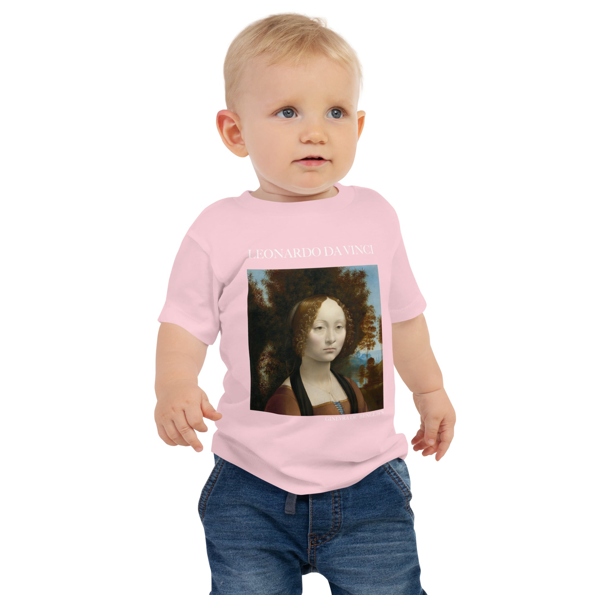 Leonardo da Vinci 'Ginevra de' Benci' Famous Painting Baby Staple T-Shirt | Premium Baby Art Tee