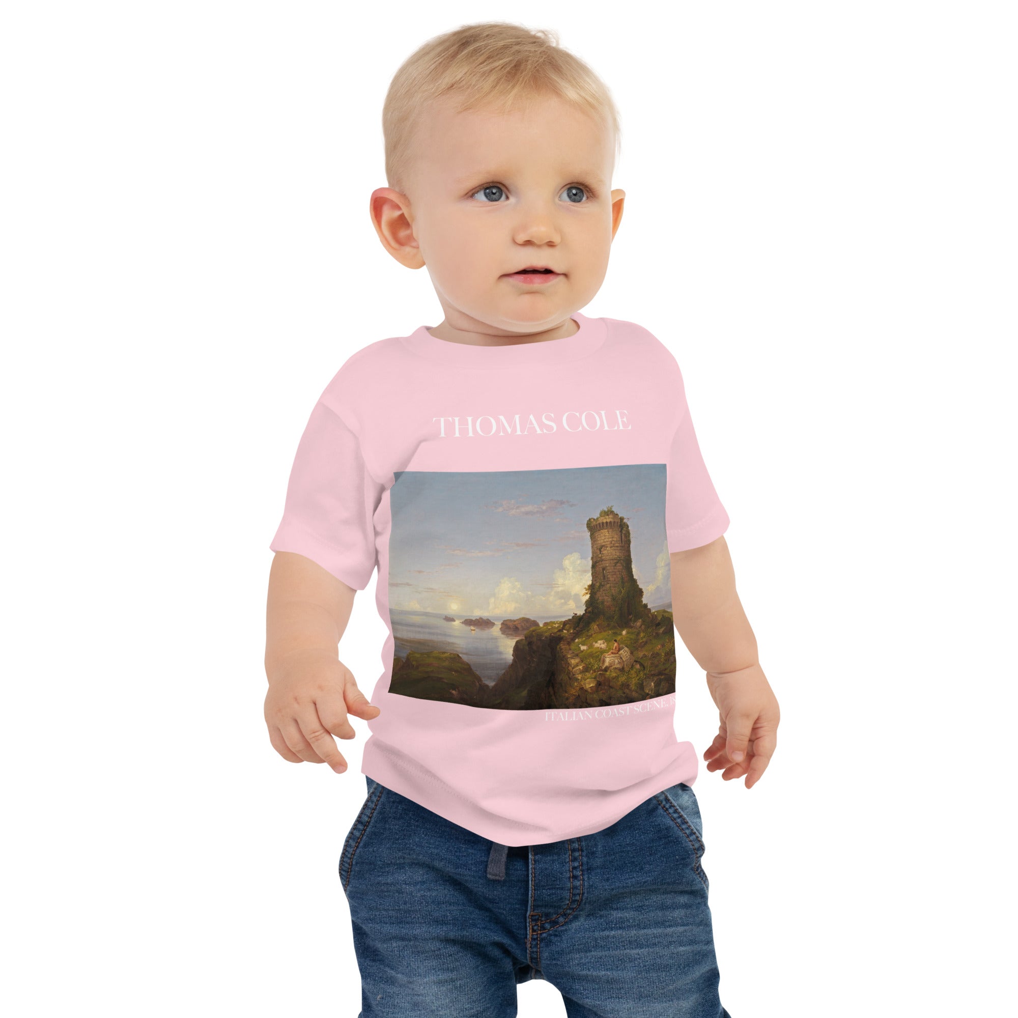 Thomas Cole 'Italian Coast Scene' Famous Painting Baby Staple T-Shirt | Premium Baby Art Tee