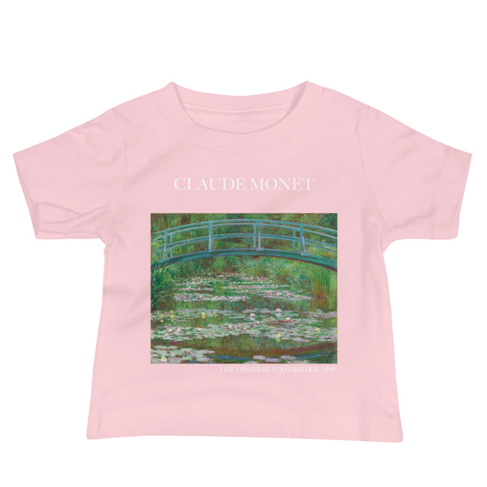 Claude Monet 'The Japanese Footbridge' Famous Painting Baby Staple T-Shirt | Premium Baby Art Tee