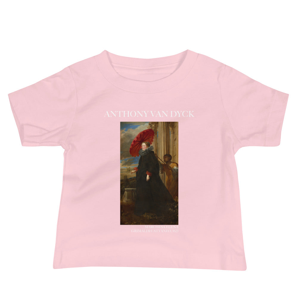 Sir Anthony van Dyck 'Marchesa Elena Grimaldi Cattaneo' Berühmtes Gemälde Baby-T-Shirt | Premium Baby Art T-Shirt