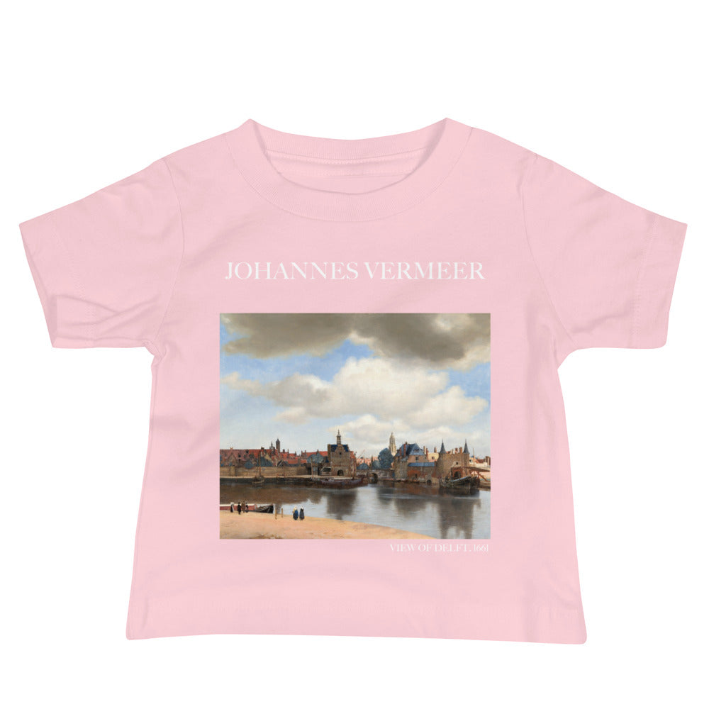 Johannes Vermeer 'View of Delft' Famous Painting Baby Staple T-Shirt | Premium Baby Art Tee