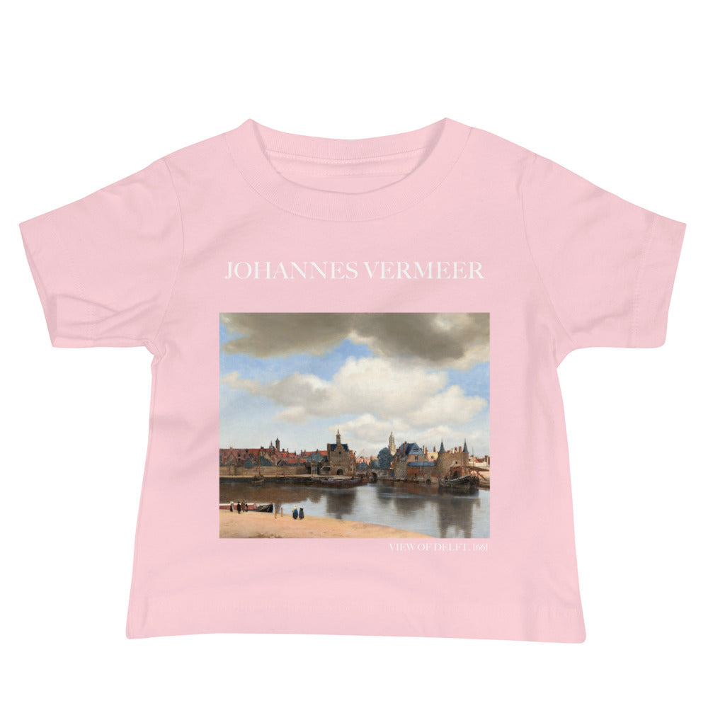 Johannes Vermeer „Ansicht von Delft“ Berühmtes Gemälde Baby-T-Shirt | Premium Baby Art T-Shirt