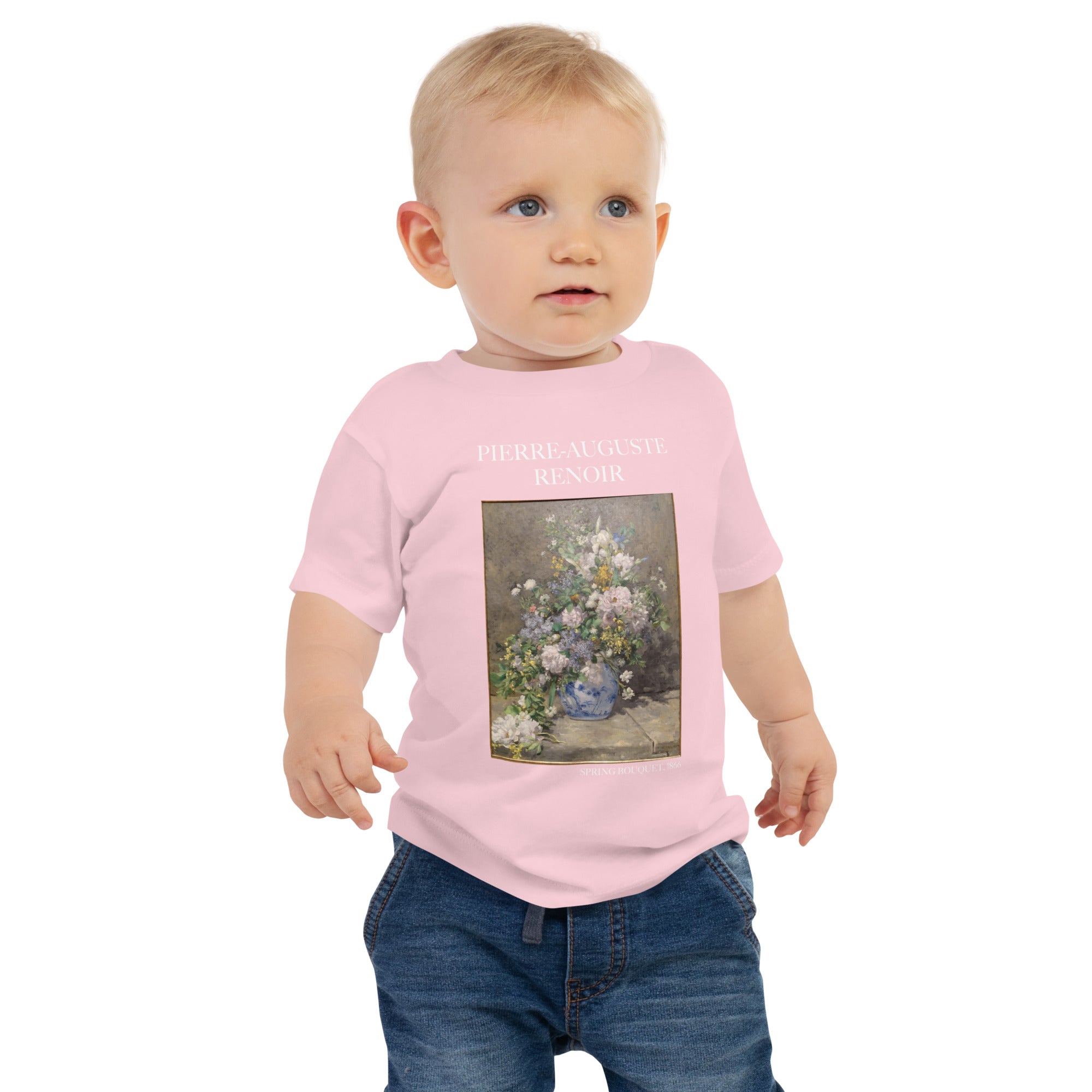 Pierre-Auguste Renoir 'Spring Bouquet' Famous Painting Baby Staple T-Shirt | Premium Baby Art Tee
