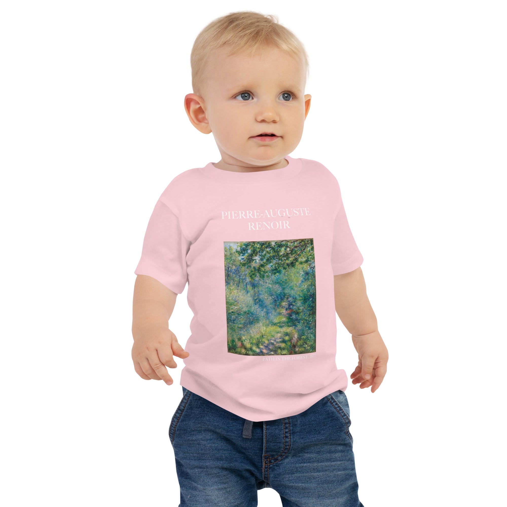 Pierre-Auguste Renoir „Weg im Wald“ Berühmtes Gemälde Baby-T-Shirt | Premium Baby Art T-Shirt