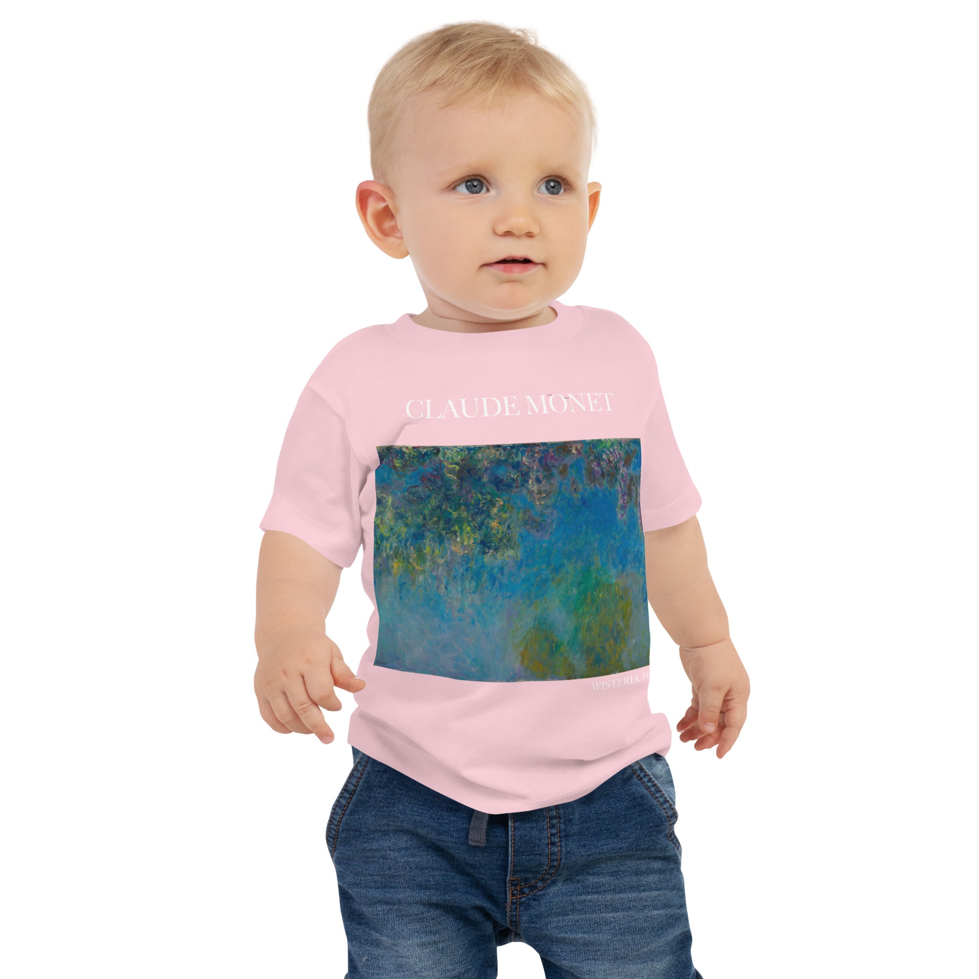 Claude Monet 'Wisteria' Famous Painting Baby Staple T-Shirt | Premium Baby Art Tee