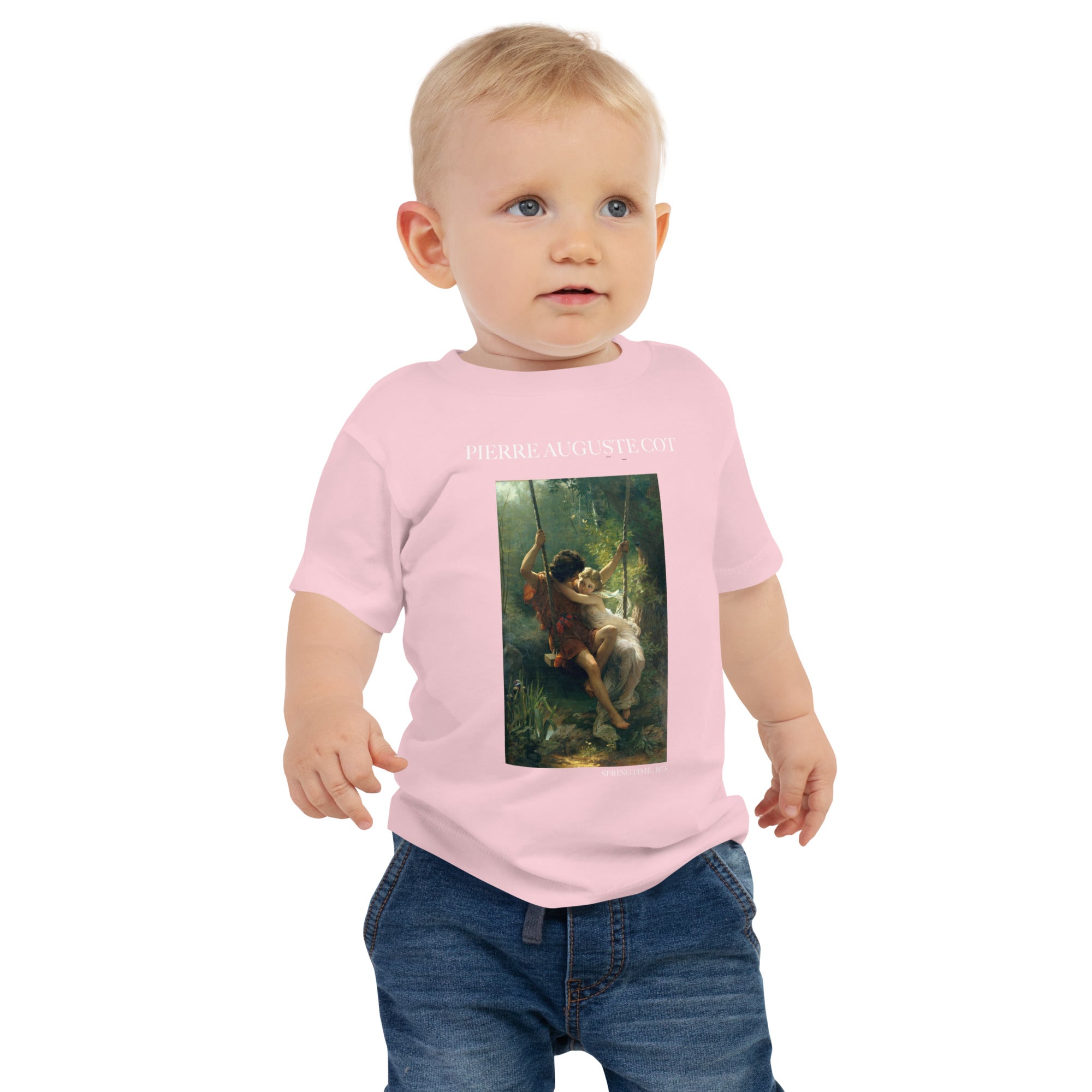 Pierre Auguste Cot 'Springtime' Famous Painting Baby Staple T-Shirt | Premium Baby Art Tee