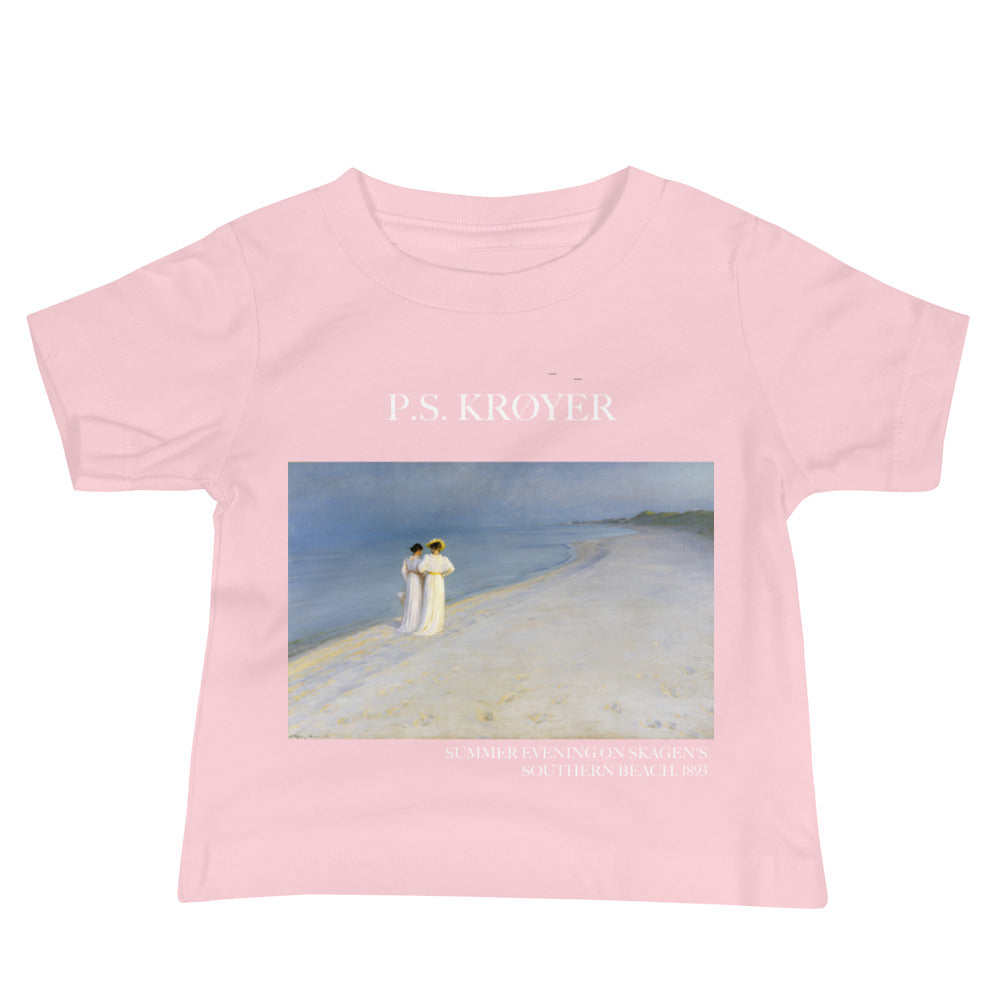 PS Krøyer „Sommerabend am Südstrand von Skagen“ Berühmtes Gemälde Baby-T-Shirt | Premium Baby Art T-Shirt