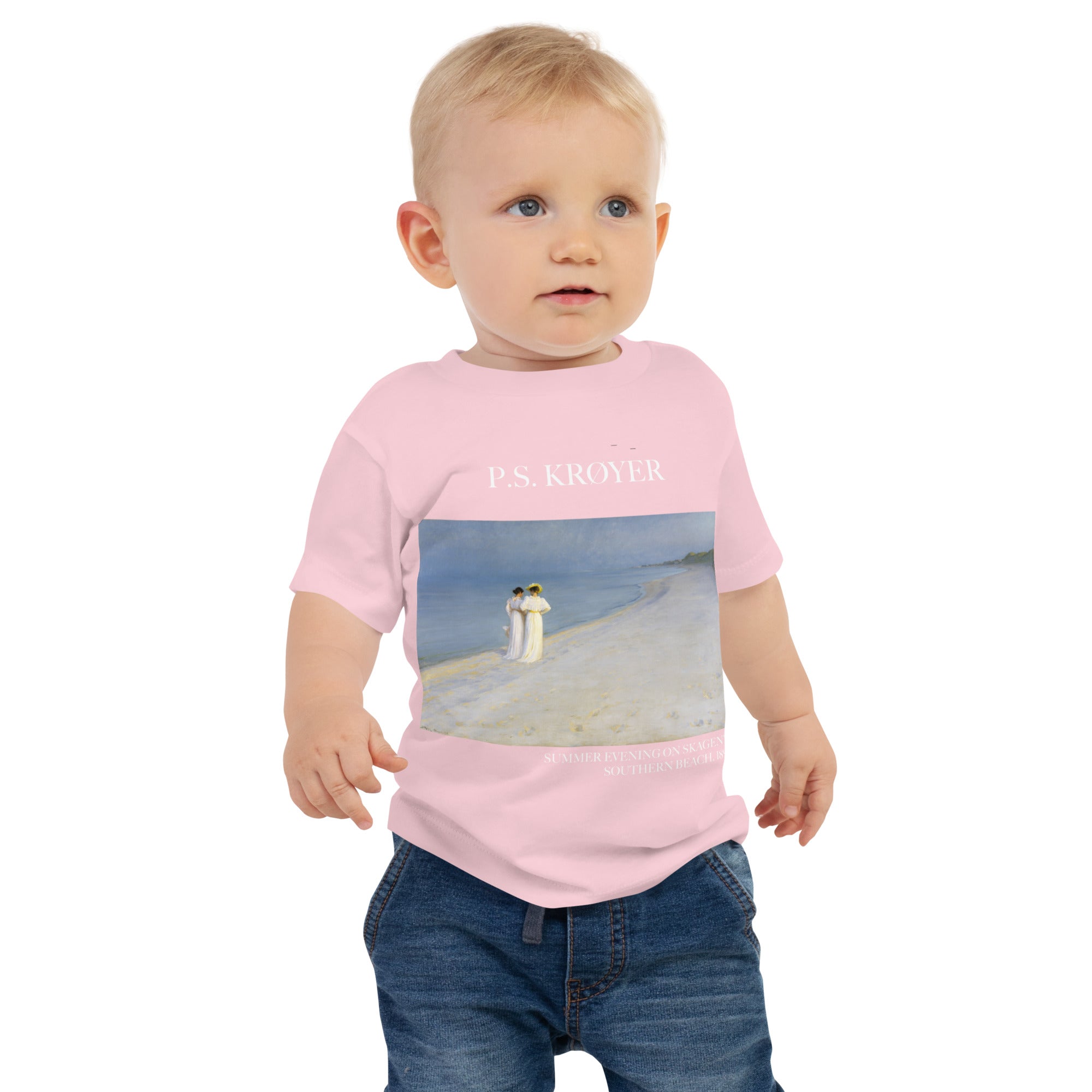 P.S. Krøyer 'Summer Evening on Skagen's Southern Beach' Famous Painting Baby Staple T-Shirt | Premium Baby Art Tee