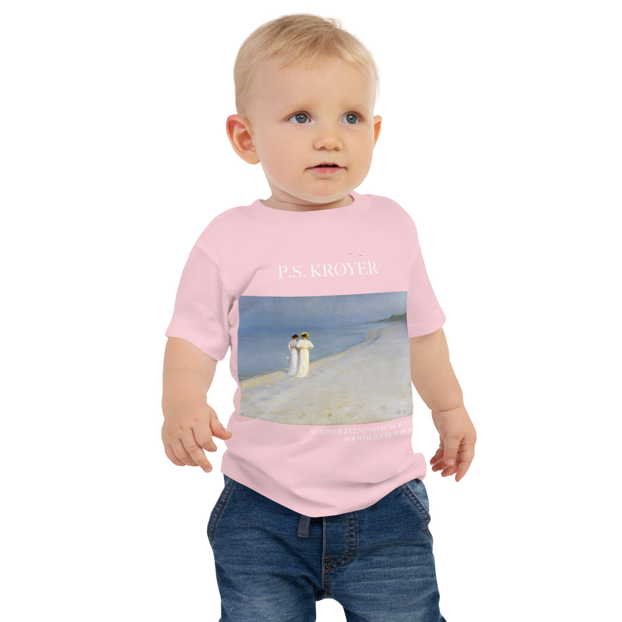 PS Krøyer „Sommerabend am Südstrand von Skagen“ Berühmtes Gemälde Baby-T-Shirt | Premium Baby Art T-Shirt