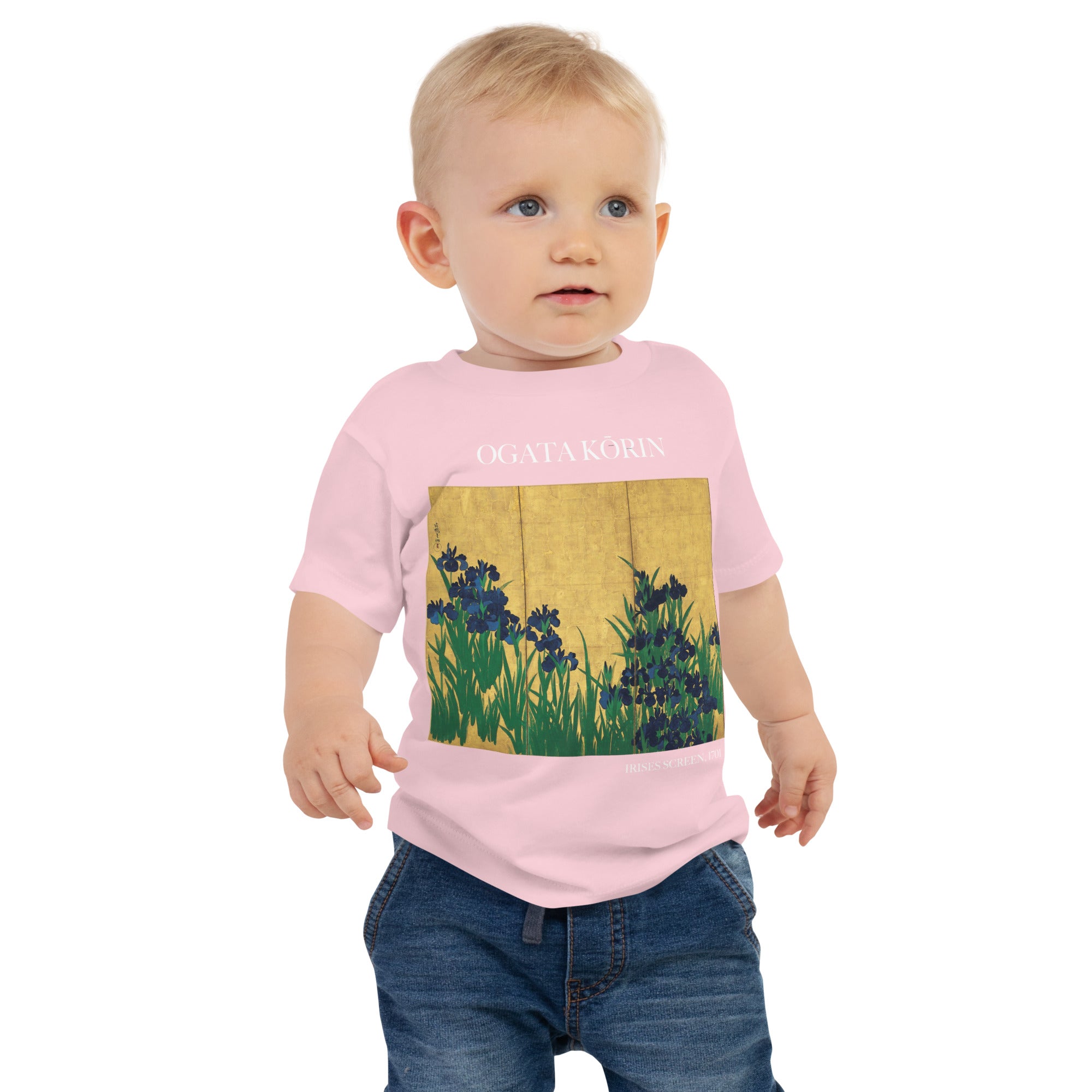 Ogata Kōrin 'Irises Screen' Famous Painting Baby Staple T-Shirt | Premium Baby Art Tee
