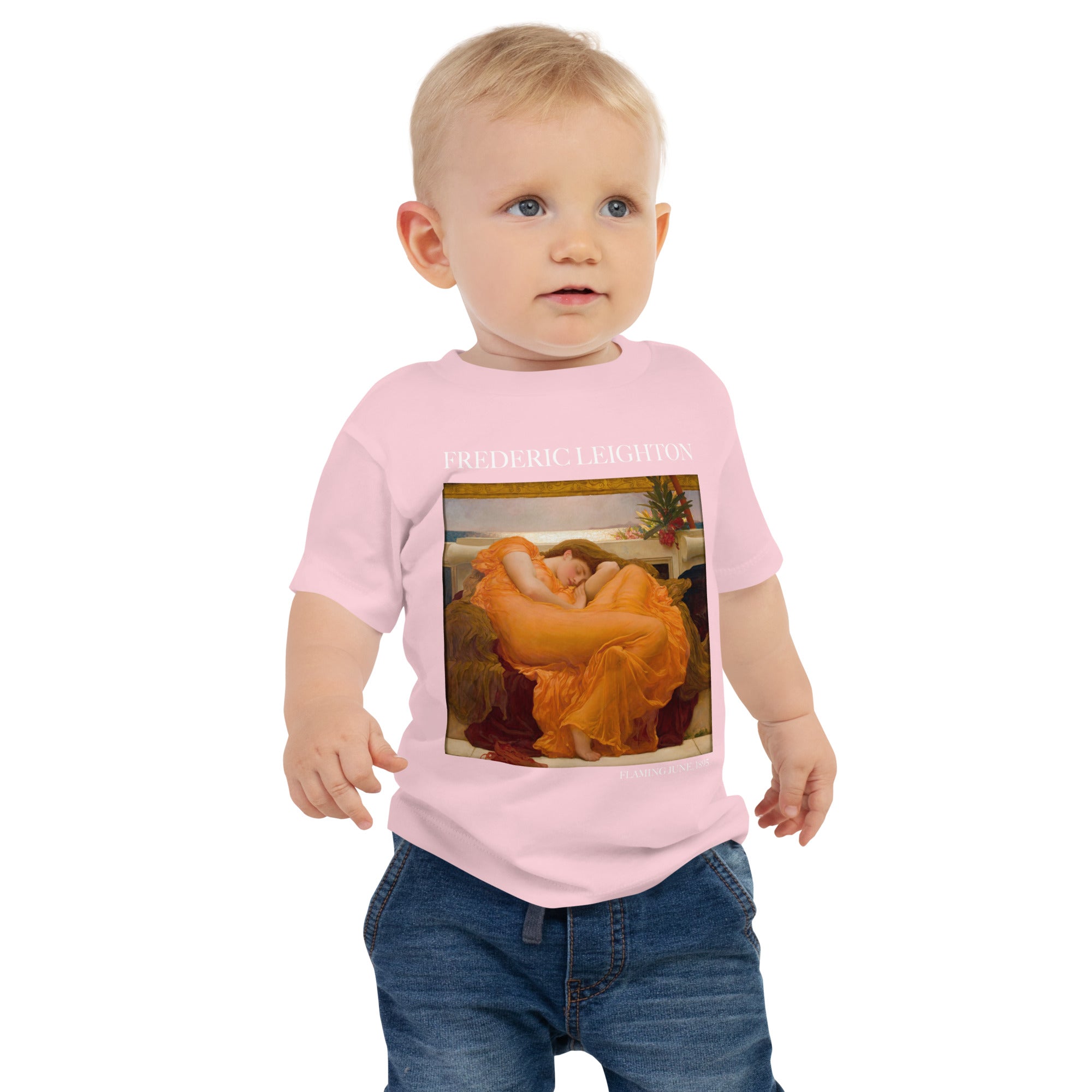 Frederic Leighton 'Flaming June' Famous Painting Baby Staple T-Shirt | Premium Baby Art Tee
