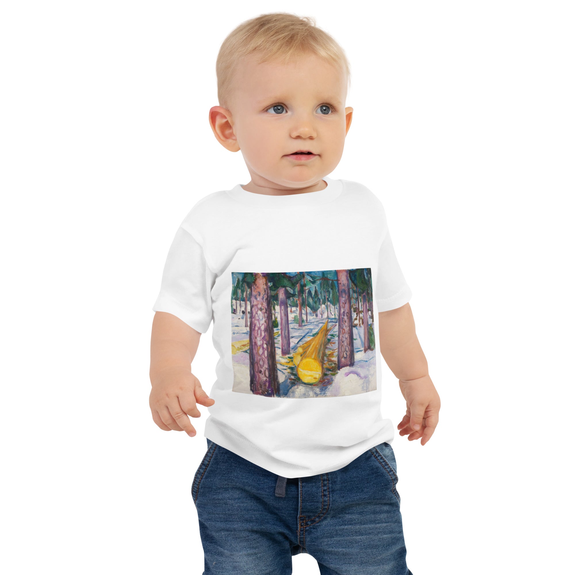 Edvard Munch 'The Yellow Log' Famous Painting Baby Staple T-Shirt | Premium Baby Art Tee