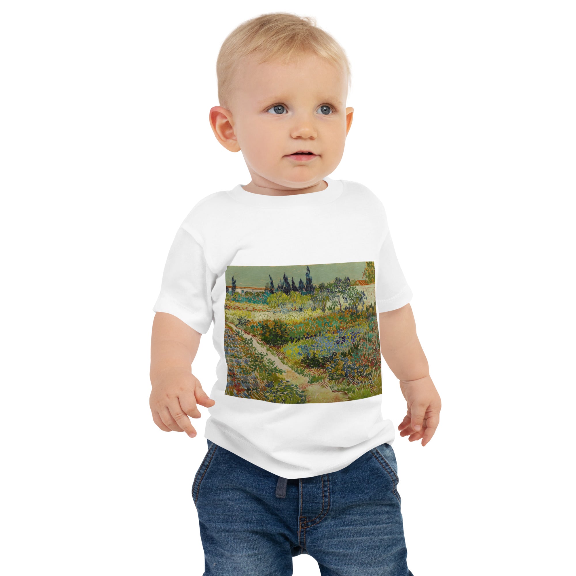 Vincent van Gogh 'Garden at Arles' Famous Painting Baby Staple T-Shirt | Premium Baby Art Tee