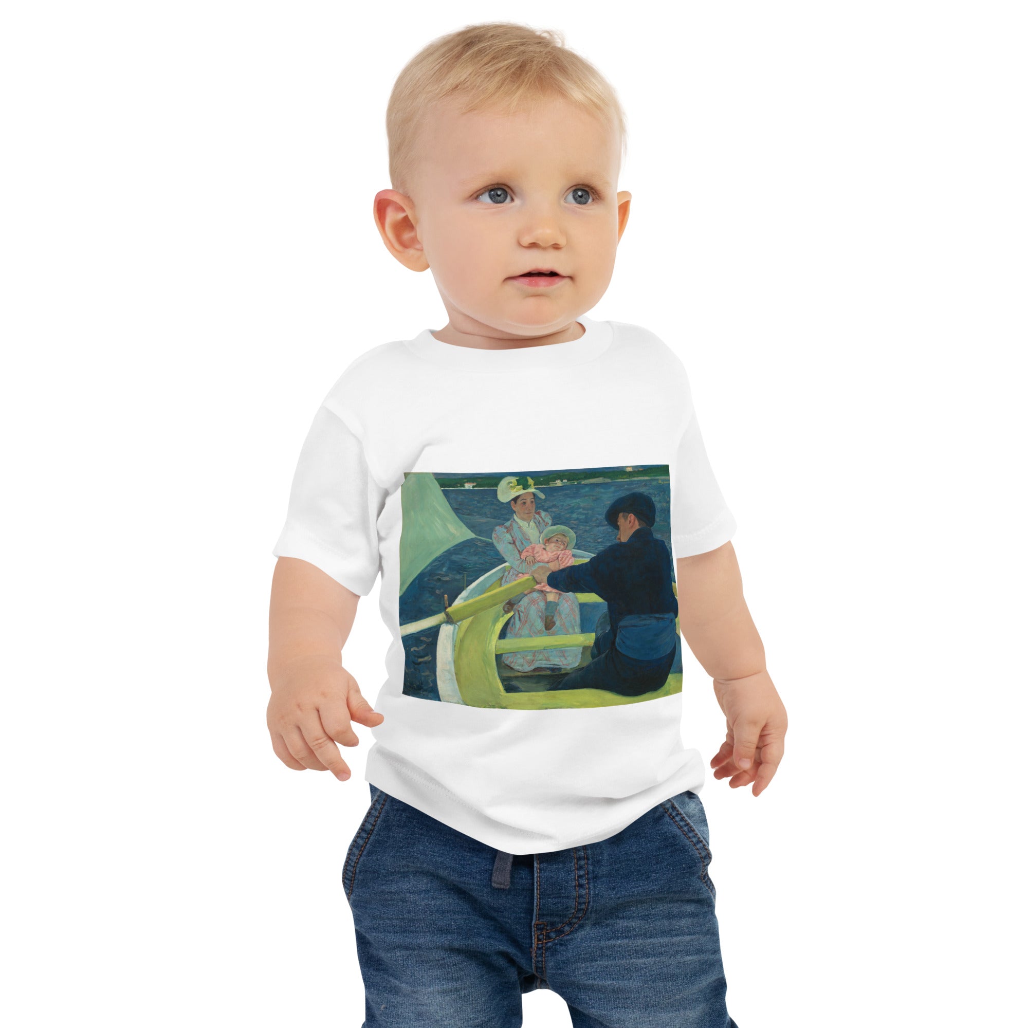 Mary Cassatt 'The Boating Party' Berühmtes Gemälde Baby Basic T-Shirt | Premium Baby Art T-Shirt