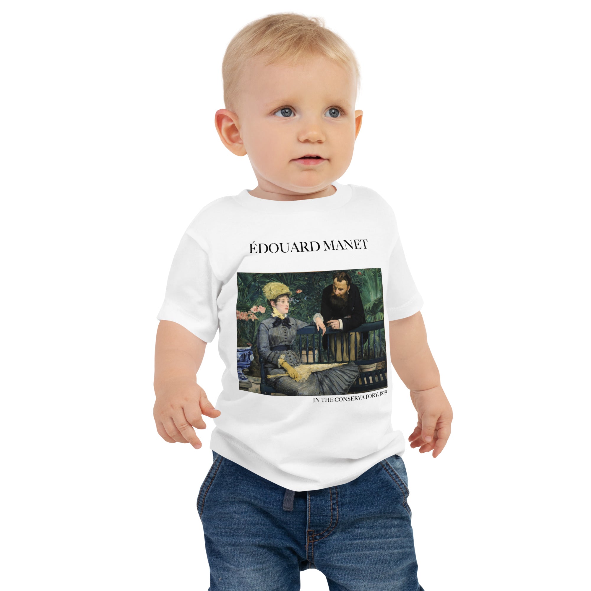 Édouard Manet 'In the Conservatory' Famous Painting Baby Staple T-Shirt | Premium Baby Art Tee