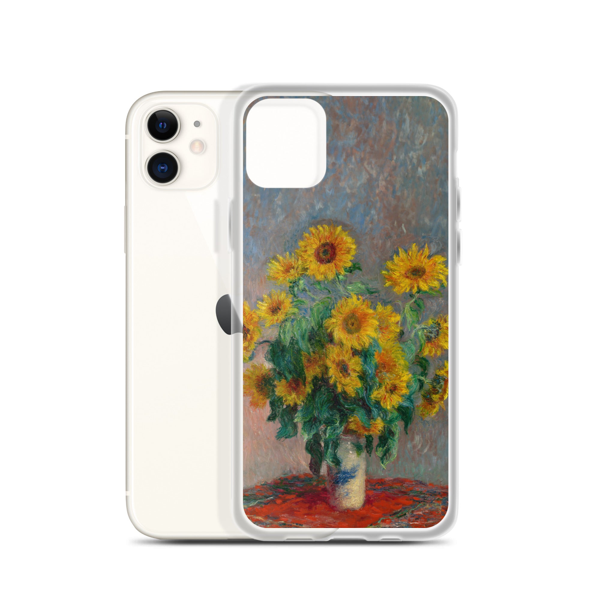 Claude Monet „Sonnenblumenstrauß“, berühmtes Gemälde, iPhone®-Hülle | Transparente Kunsthülle für iPhone®