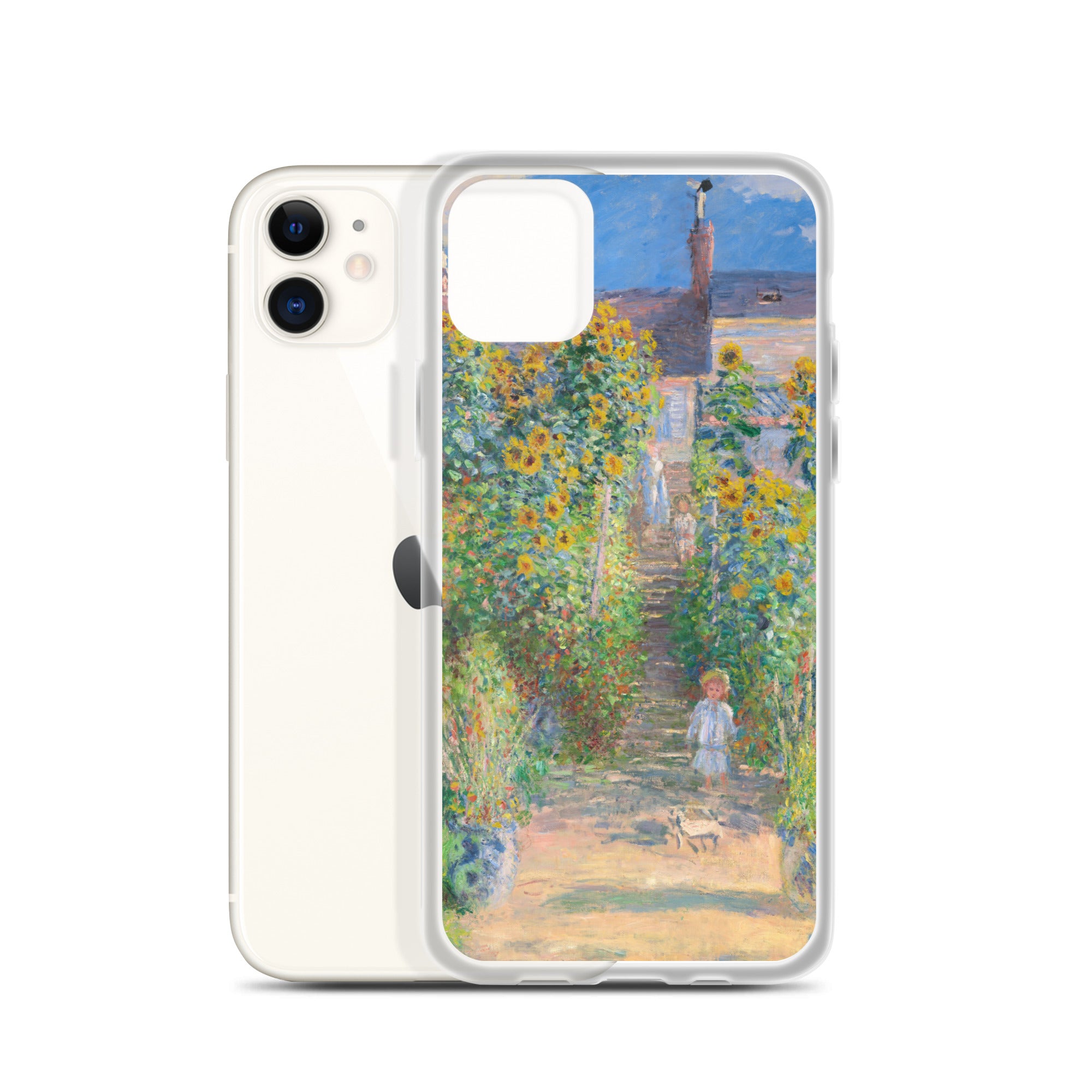 Claude Monet „Der Garten des Künstlers in Vétheuil“, berühmtes Gemälde, iPhone®-Hülle | Transparente Kunsthülle für iPhone® 