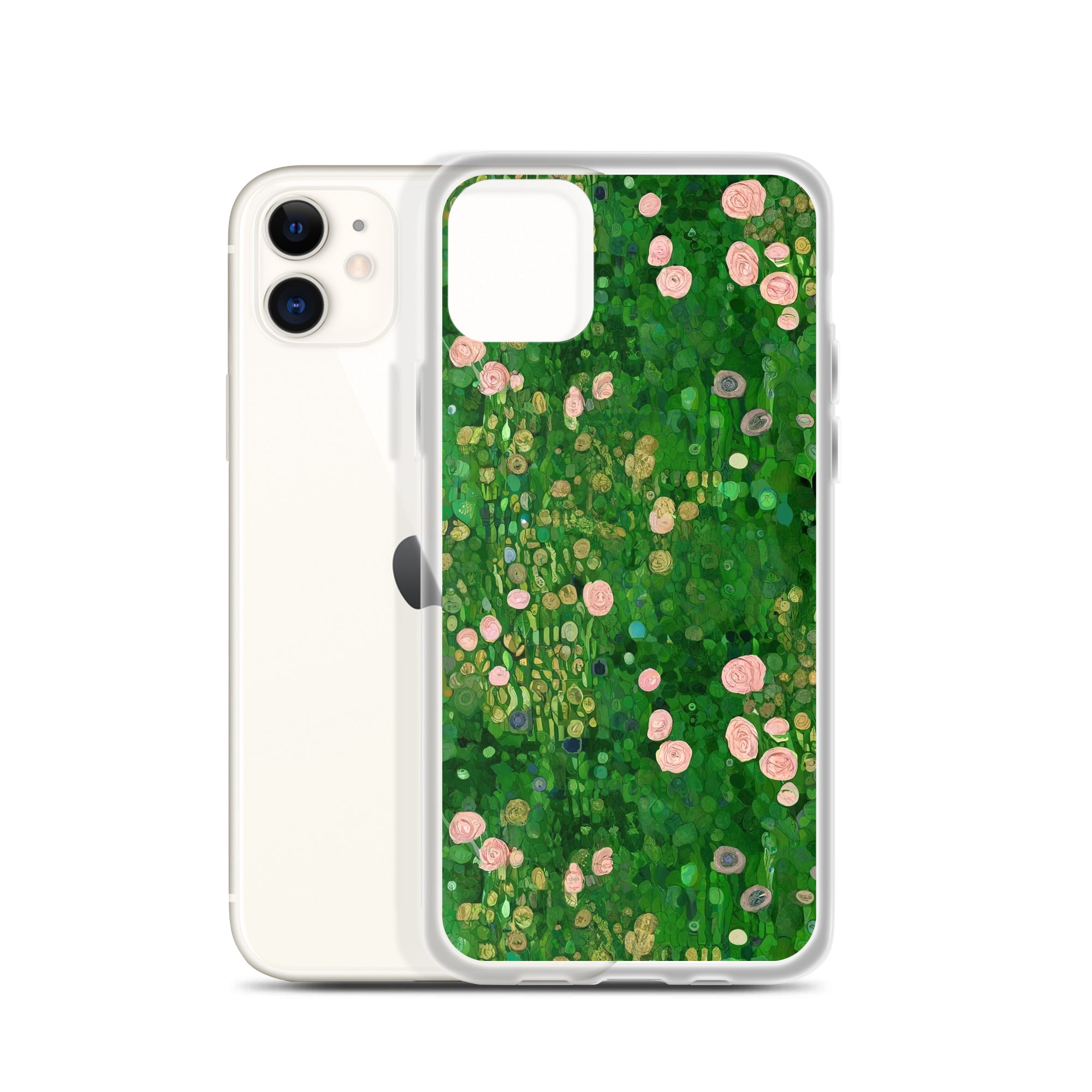 Gustav Klimt 'Rosebushes under the Trees' Famous Painting iPhone® Case | Clear Art Case for iPhone®