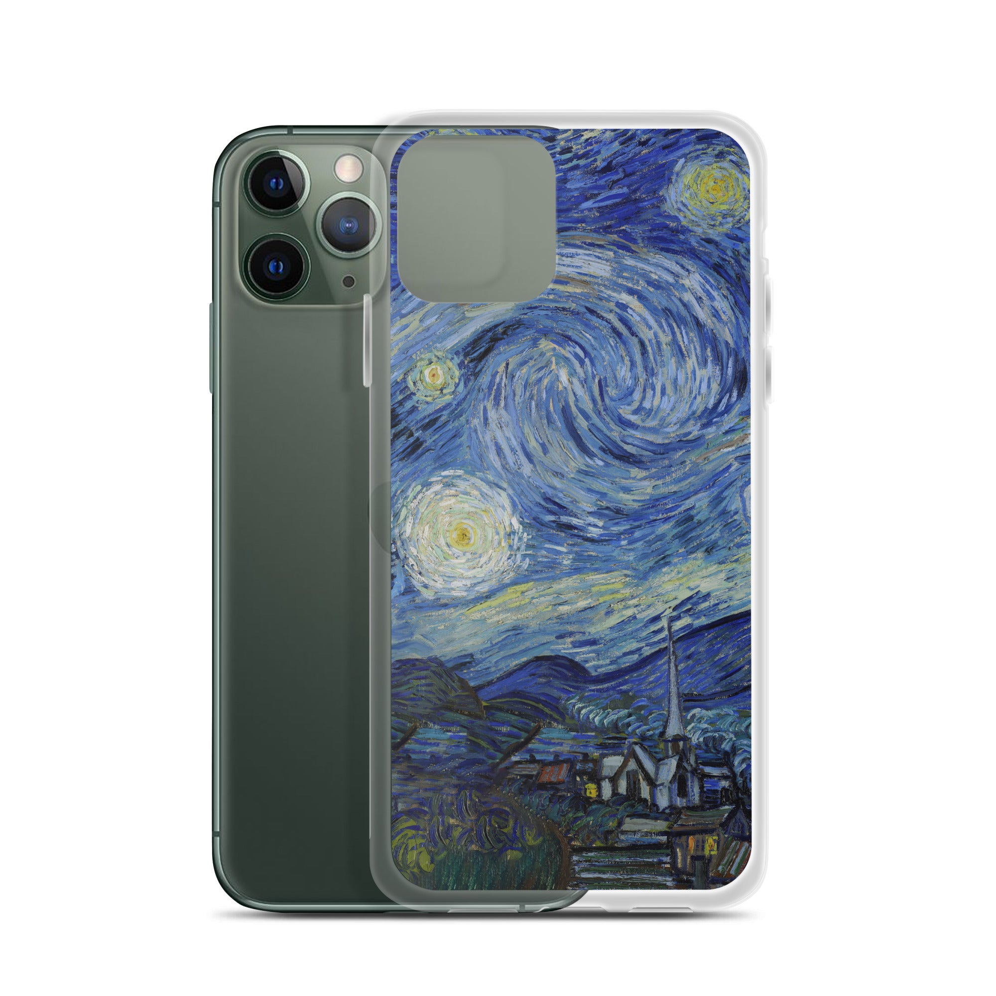 iPhone®-Hülle „Sternennacht“ von Vincent van Gogh, berühmtes Gemälde | Transparente Kunsthülle für iPhone®