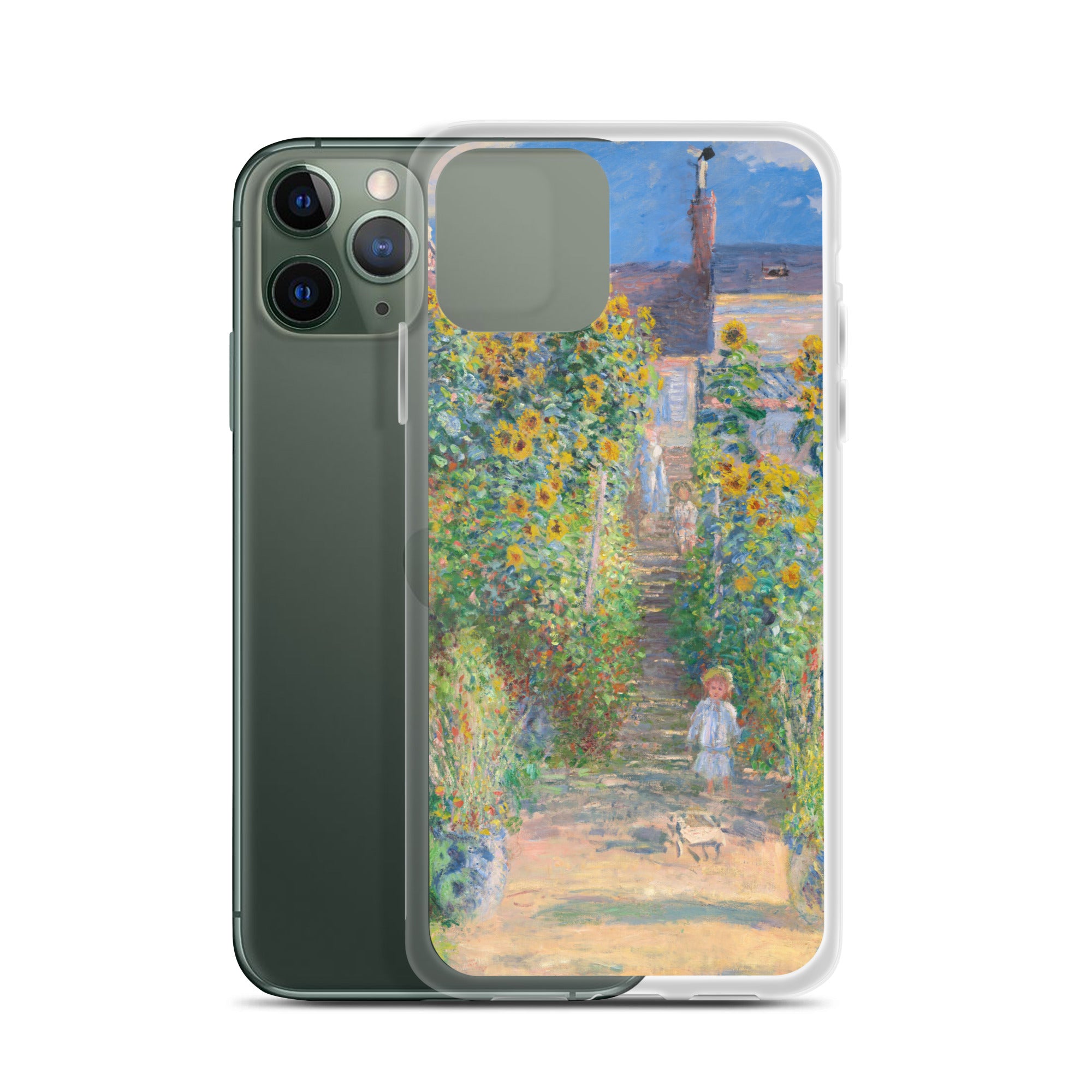 Claude Monet „Der Garten des Künstlers in Vétheuil“, berühmtes Gemälde, iPhone®-Hülle | Transparente Kunsthülle für iPhone® 