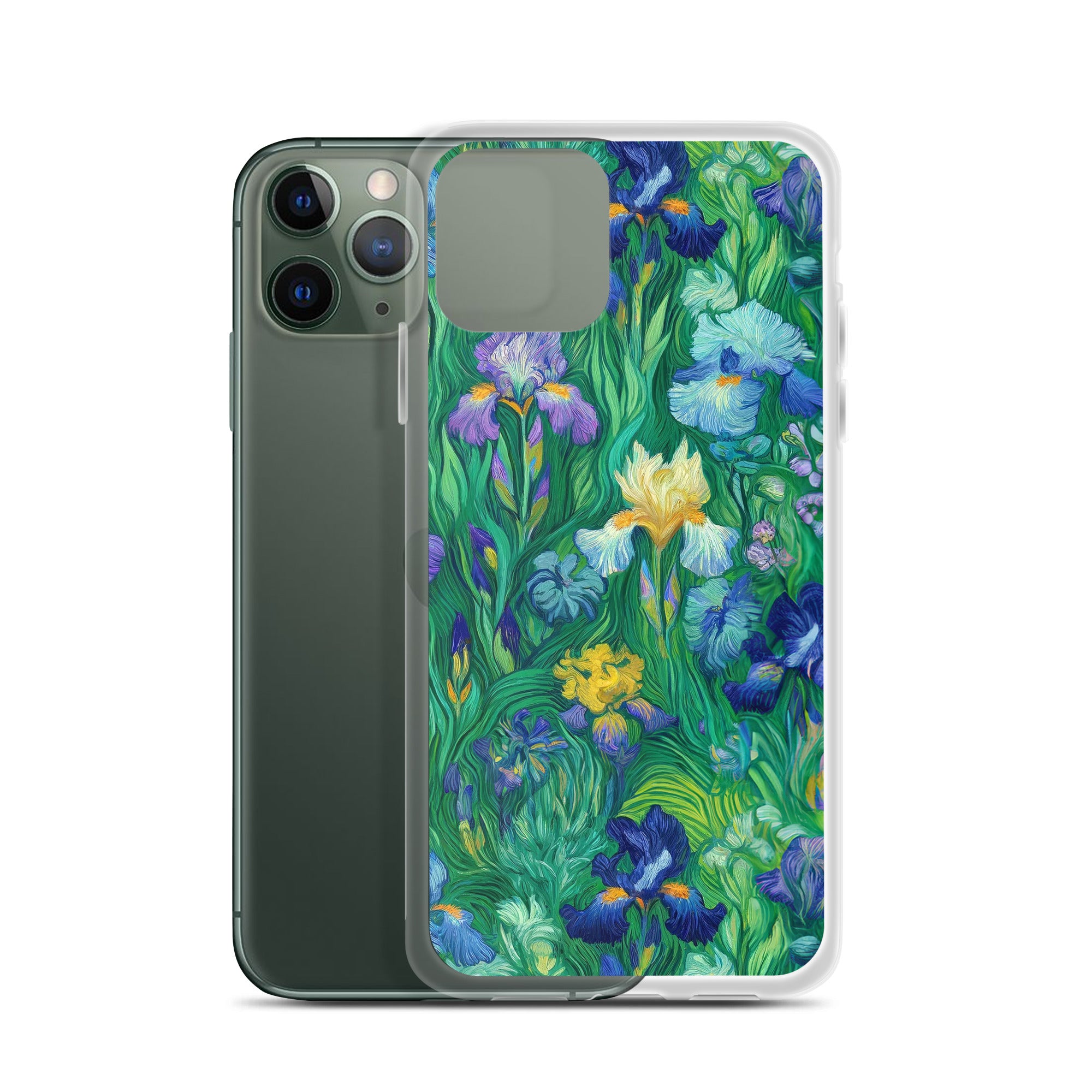 iPhone®-Hülle „Schwertlilien“ von Vincent van Gogh, berühmtes Gemälde | Transparente Kunsthülle für iPhone®