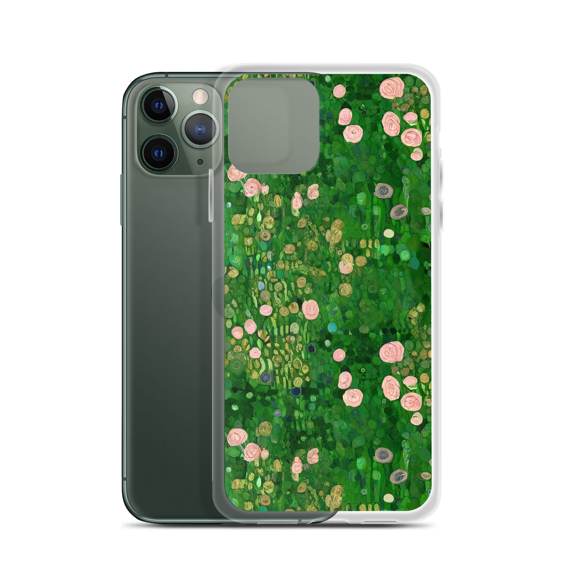 Gustav Klimt 'Rosebushes under the Trees' Famous Painting iPhone® Case | Clear Art Case for iPhone®