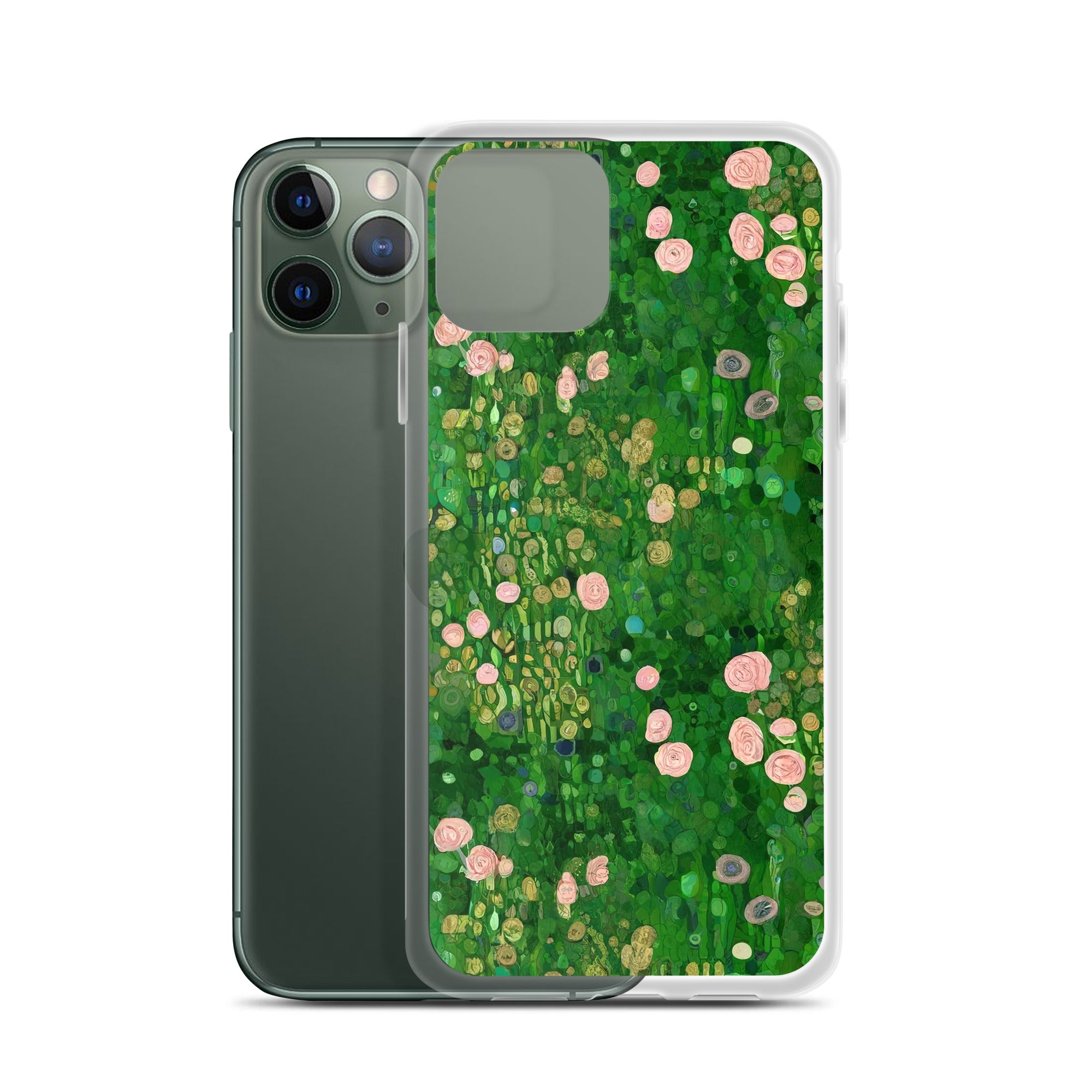 Gustav Klimt „Rosenbüsche unter den Bäumen“, berühmtes Gemälde, iPhone®-Hülle | Transparente Kunsthülle für iPhone®