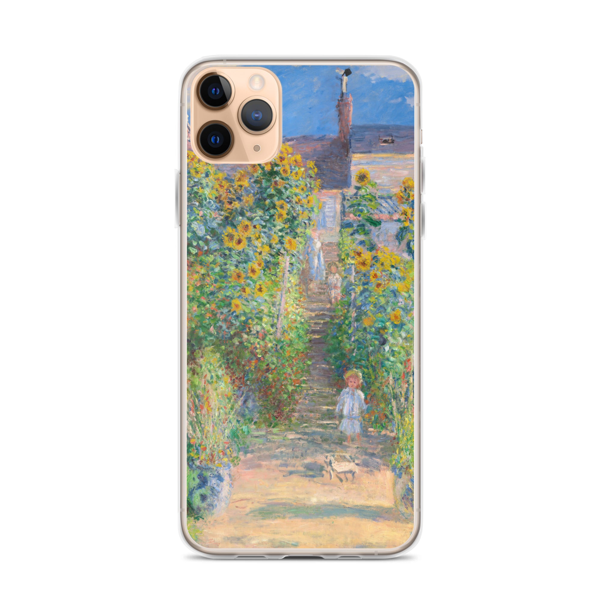 Claude Monet „Der Garten des Künstlers in Vétheuil“, berühmtes Gemälde, iPhone®-Hülle | Transparente Kunsthülle für iPhone® 