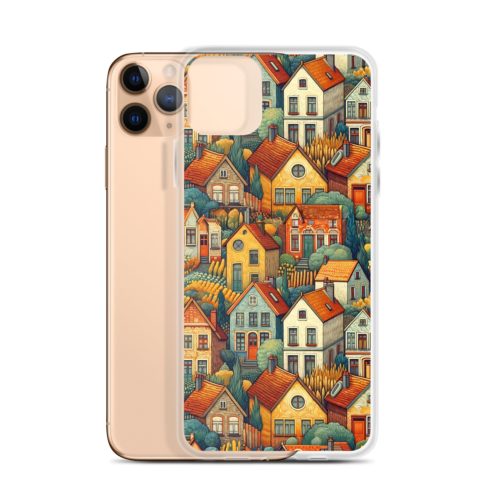 Famous Painting iPhone® Case | Clear Art Case for iPhone® Vincent van Gogh 'Houses at Auvers'