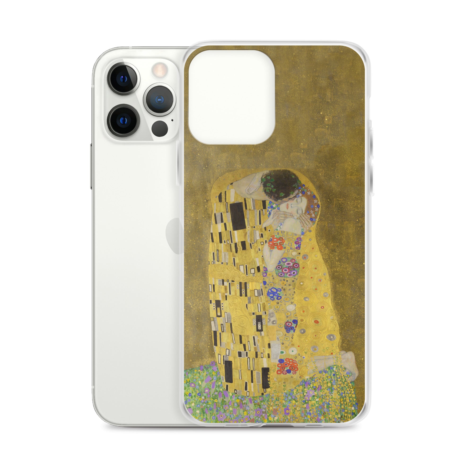 Gustav Klimt „Der Kuss“ Berühmtes Gemälde iPhone® Hülle | Transparente Kunsthülle für iPhone®