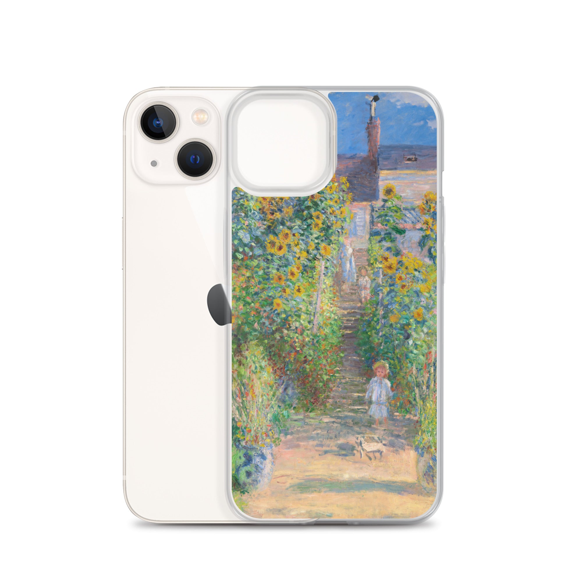 Claude Monet „Der Garten des Künstlers in Vétheuil“, berühmtes Gemälde, iPhone®-Hülle | Transparente Kunsthülle für iPhone® 