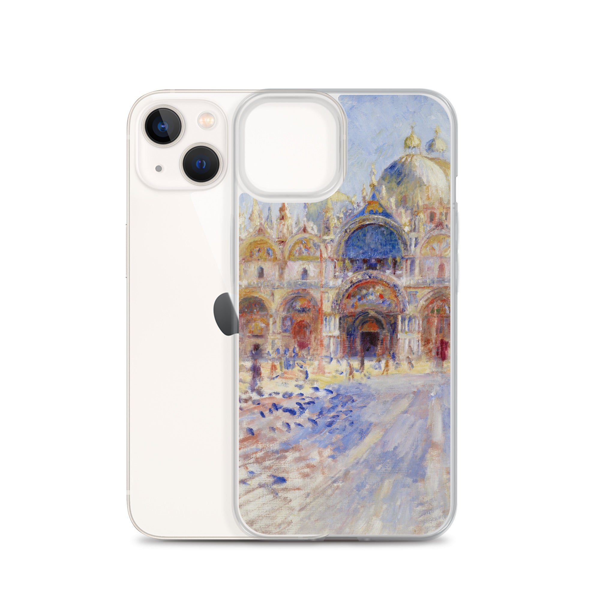 Pierre-Auguste Renoir 'The Piazza San Marco, Venice' Famous Painting iPhone® Case | Clear Art Case for iPhone®