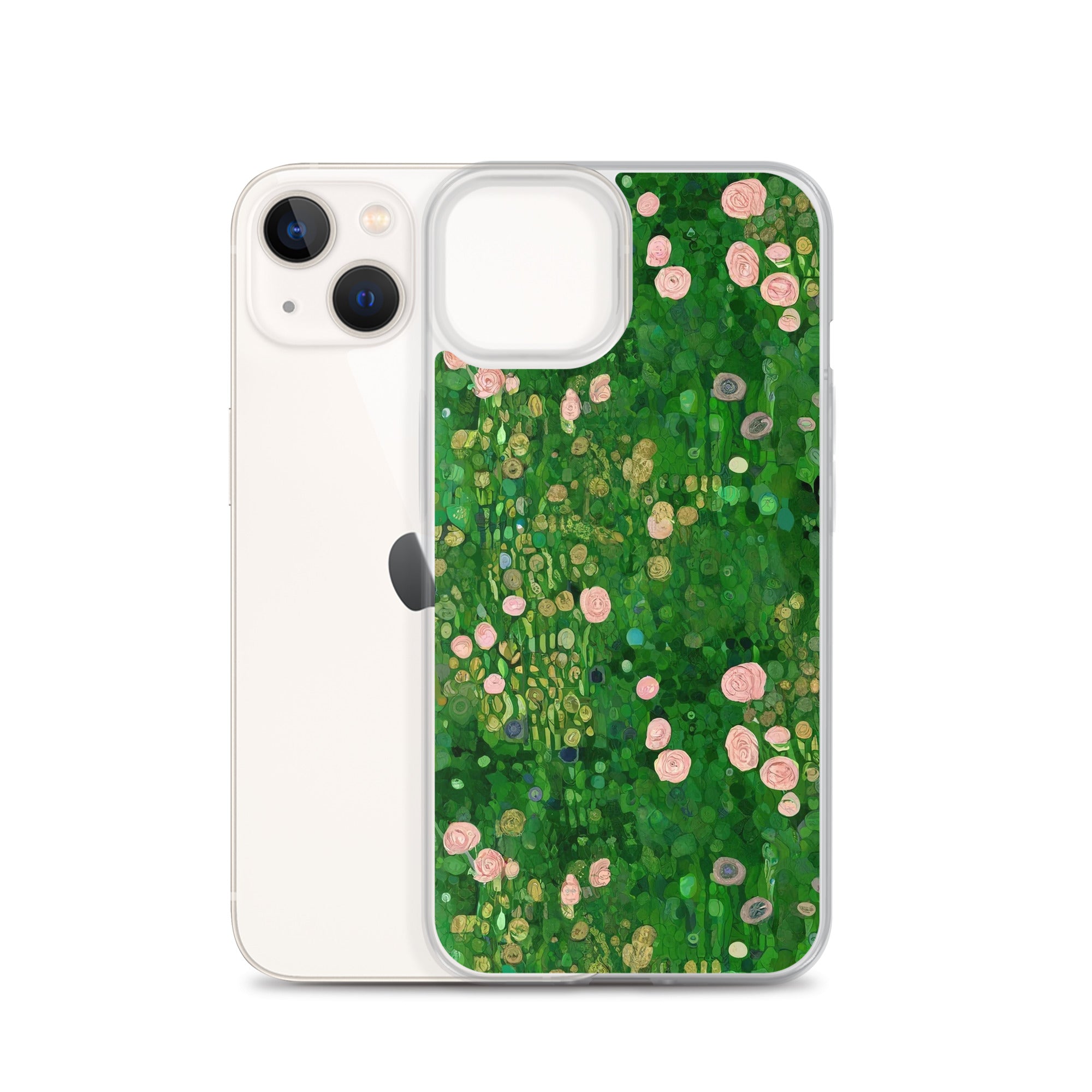 Gustav Klimt „Rosenbüsche unter den Bäumen“, berühmtes Gemälde, iPhone®-Hülle | Transparente Kunsthülle für iPhone®