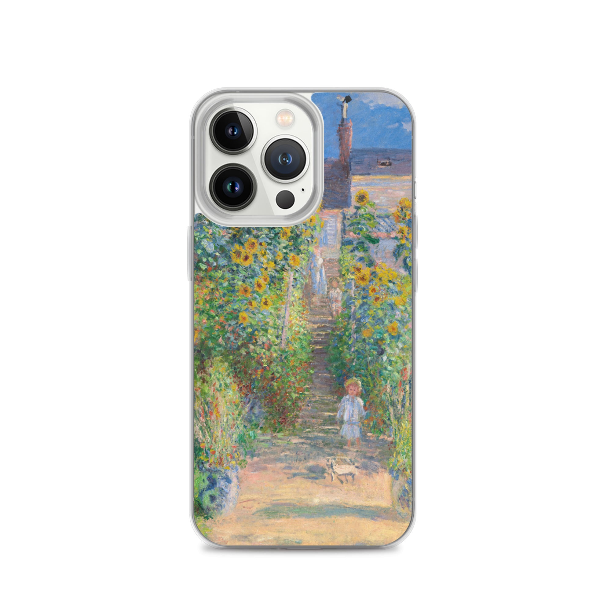 Claude Monet „Der Garten des Künstlers in Vétheuil“, berühmtes Gemälde, iPhone®-Hülle | Transparente Kunsthülle für iPhone® 