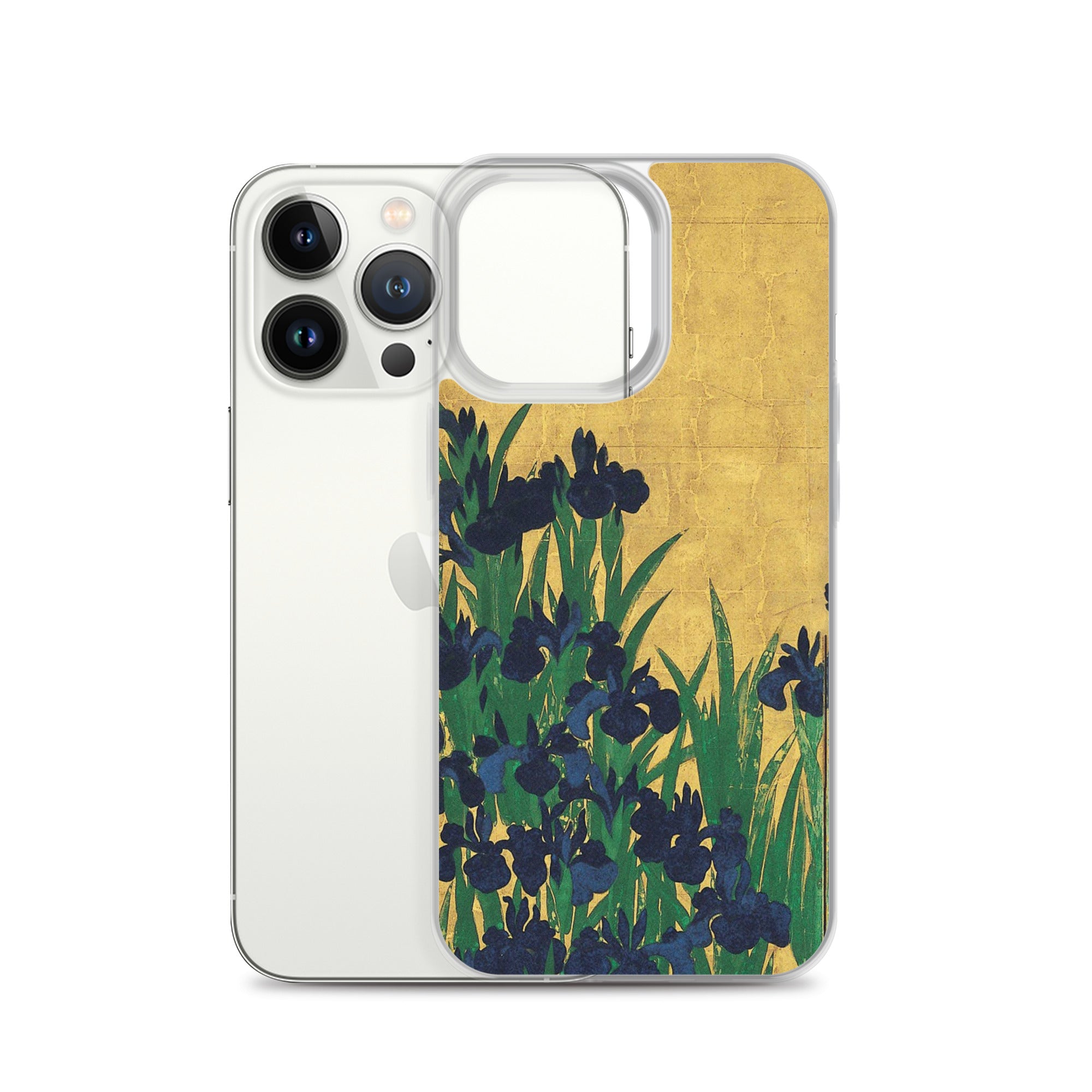 Ogata Kōrin 'Iris' berühmtes Gemälde iPhone® Hülle | Transparente Kunsthülle für iPhone®