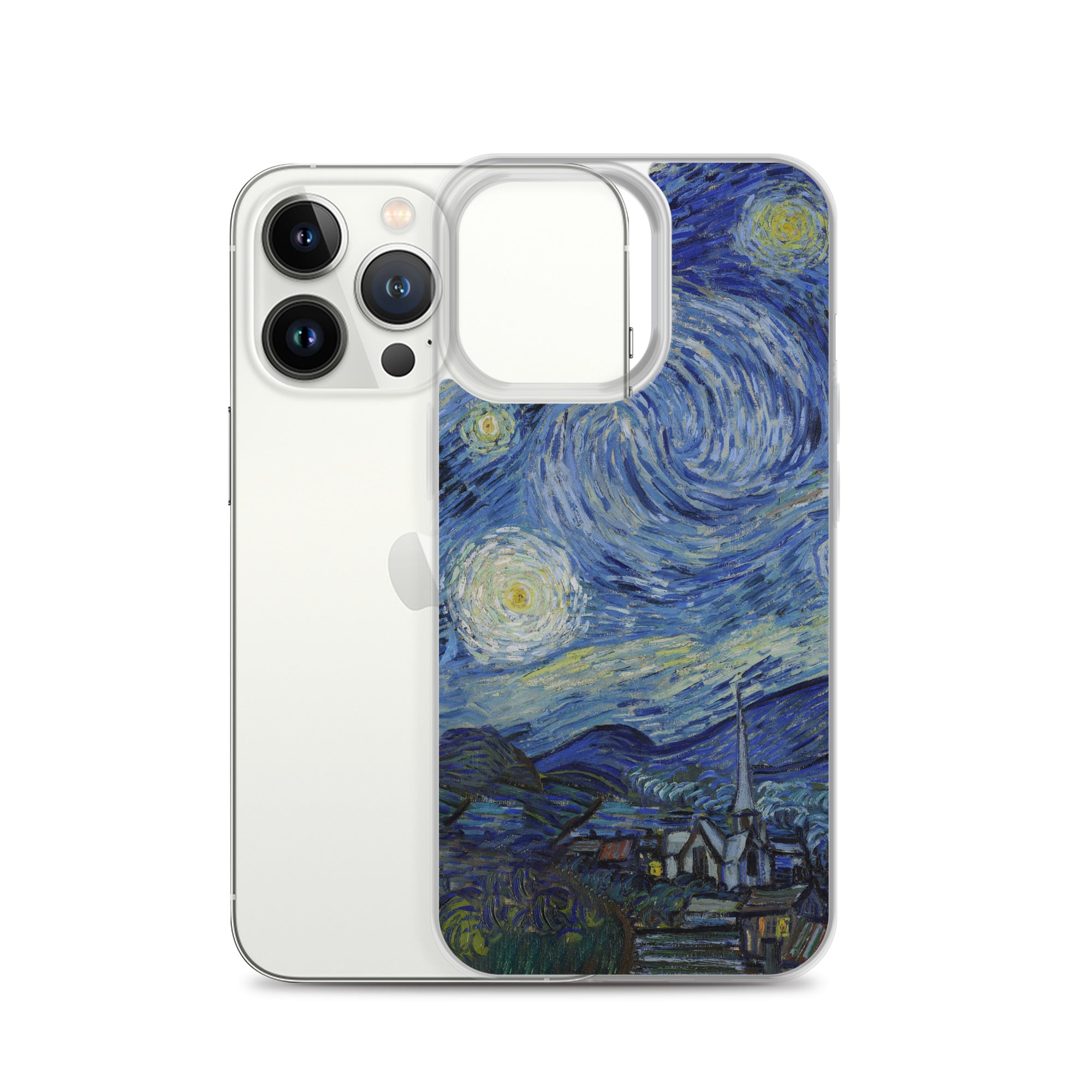 iPhone®-Hülle „Sternennacht“ von Vincent van Gogh, berühmtes Gemälde | Transparente Kunsthülle für iPhone®