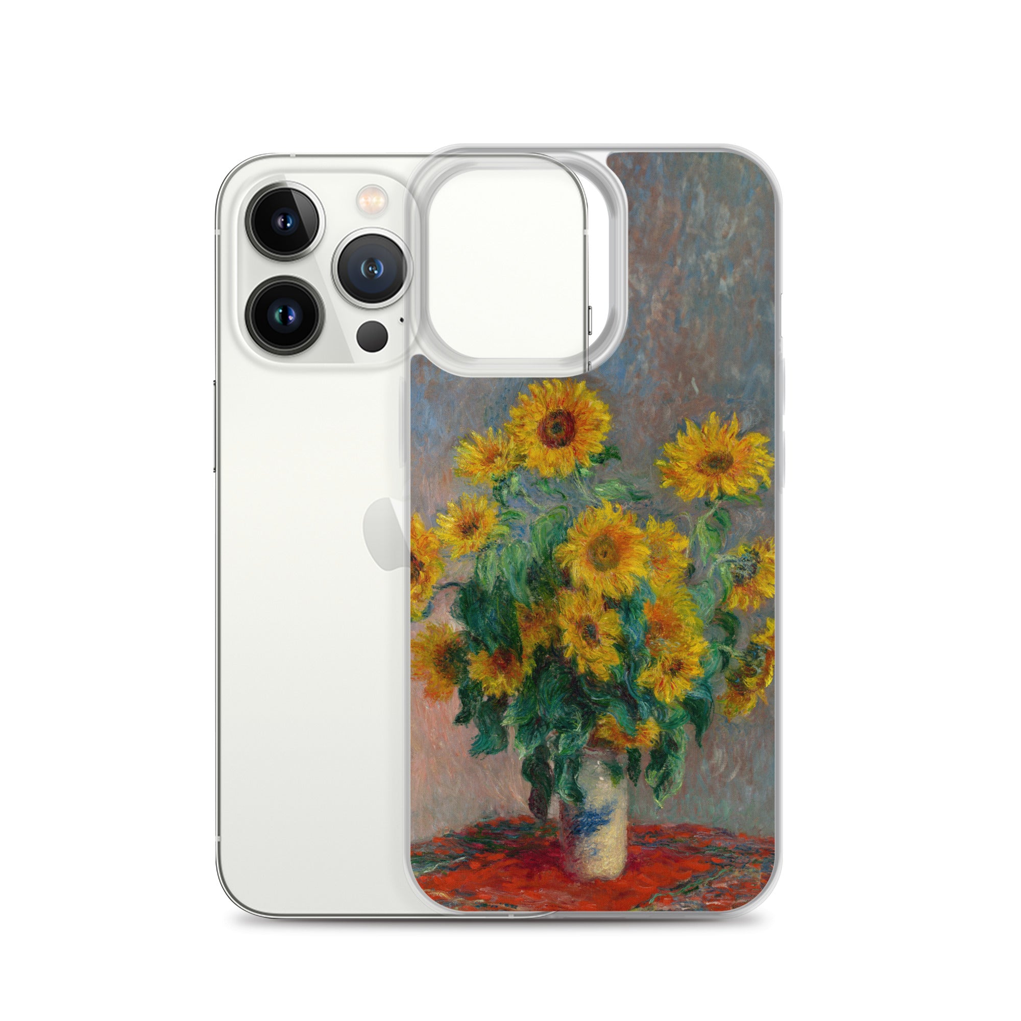 Claude Monet „Sonnenblumenstrauß“, berühmtes Gemälde, iPhone®-Hülle | Transparente Kunsthülle für iPhone®