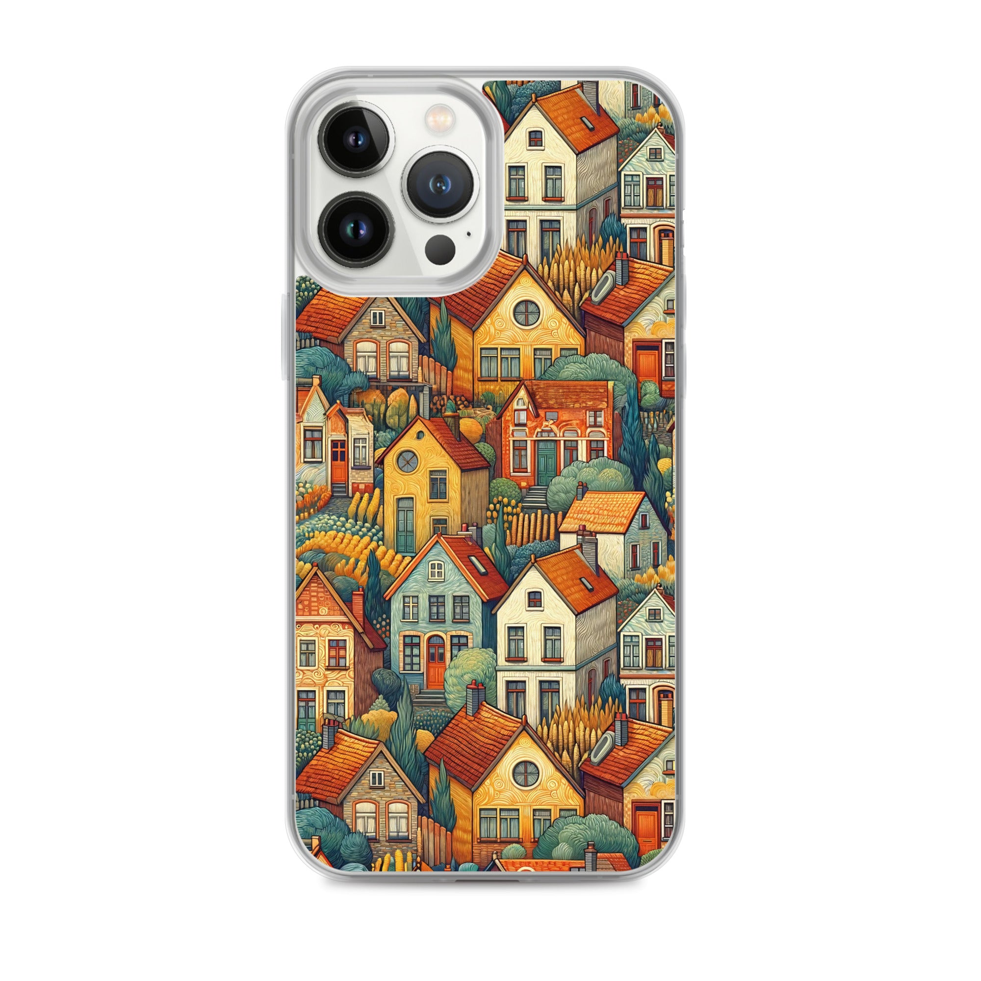 Berühmte Gemälde iPhone® Hülle | Transparente Kunsthülle für iPhone® Vincent van Gogh „Häuser bei Auvers“