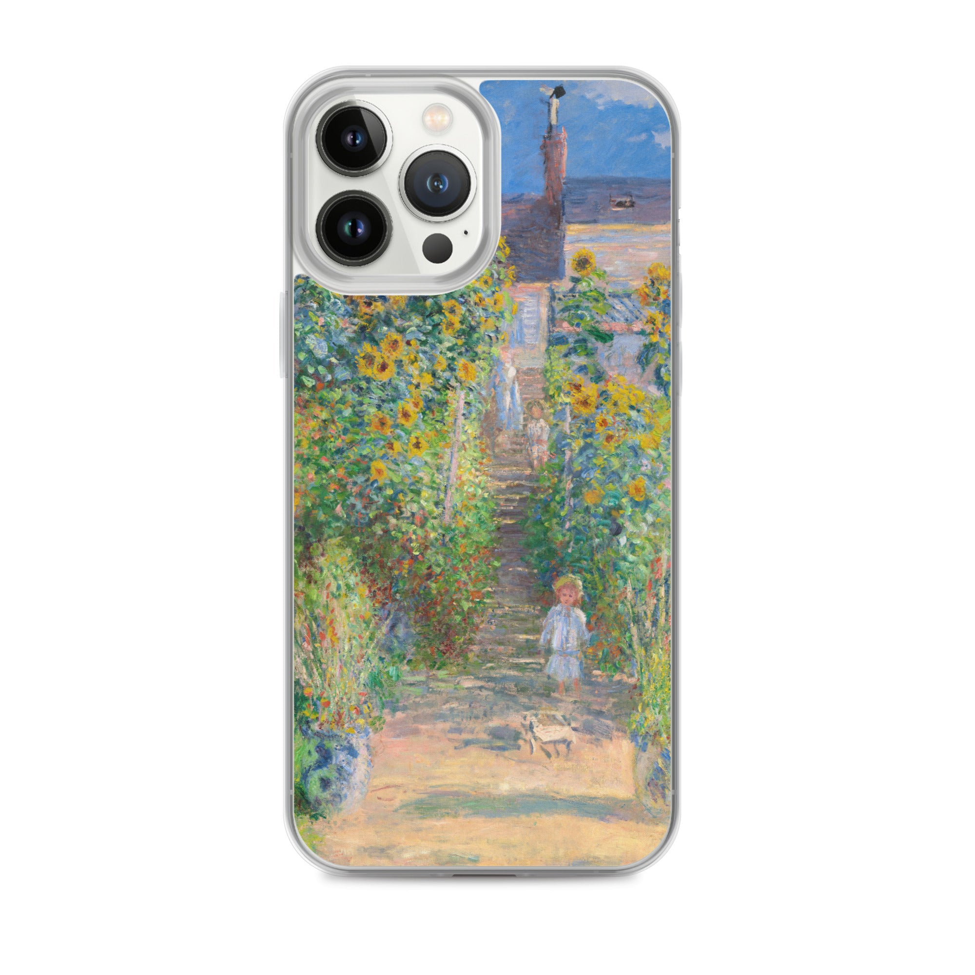 Claude Monet „Der Garten des Künstlers in Vétheuil“, berühmtes Gemälde, iPhone®-Hülle | Transparente Kunsthülle für iPhone® 