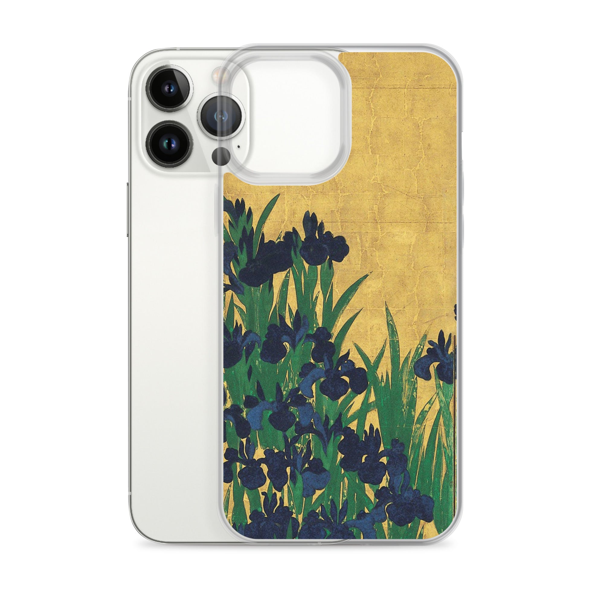 Ogata Kōrin 'Iris' berühmtes Gemälde iPhone® Hülle | Transparente Kunsthülle für iPhone®