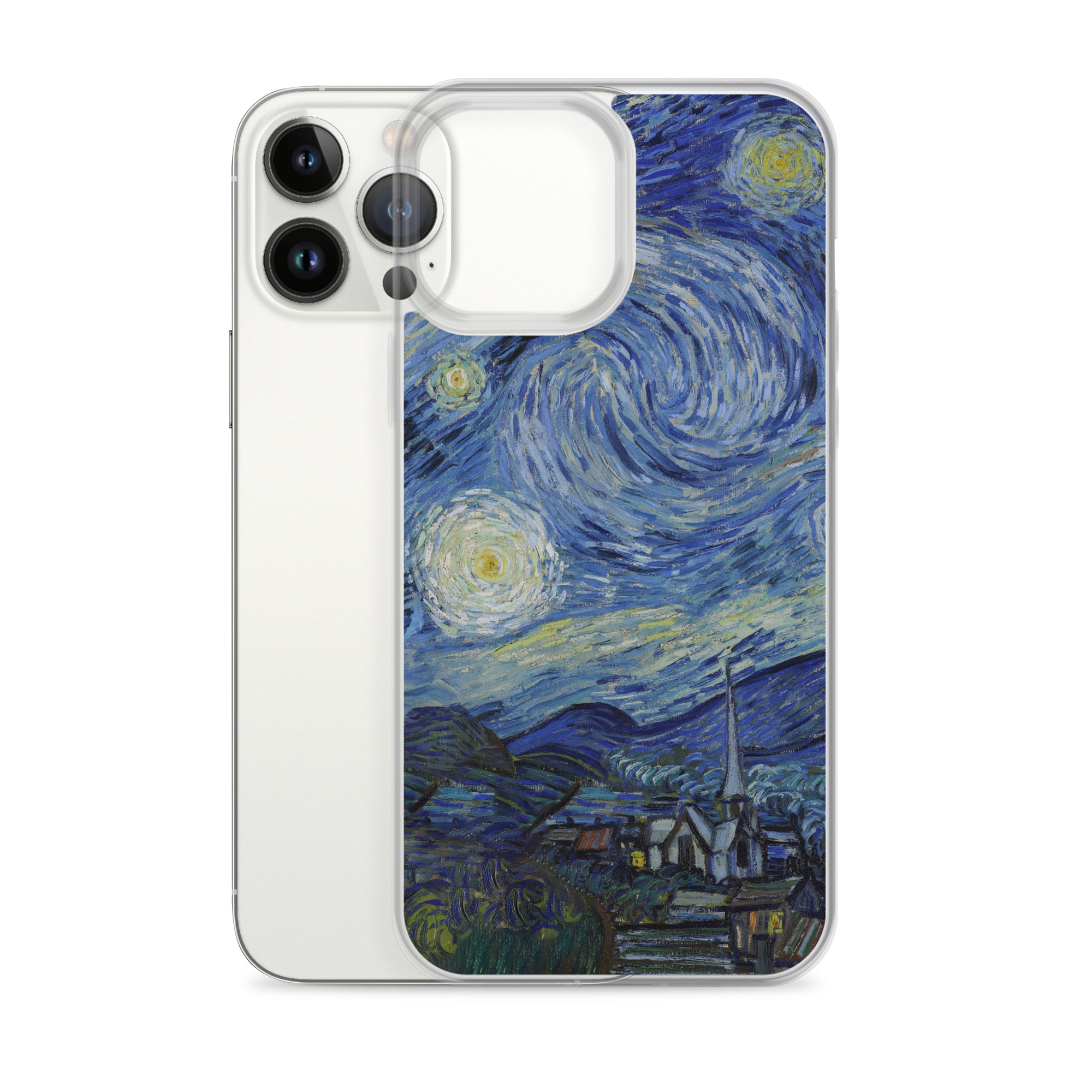 iPhone®-Hülle „Sternennacht“ von Vincent van Gogh, berühmtes Gemälde | Transparente Kunsthülle für iPhone®