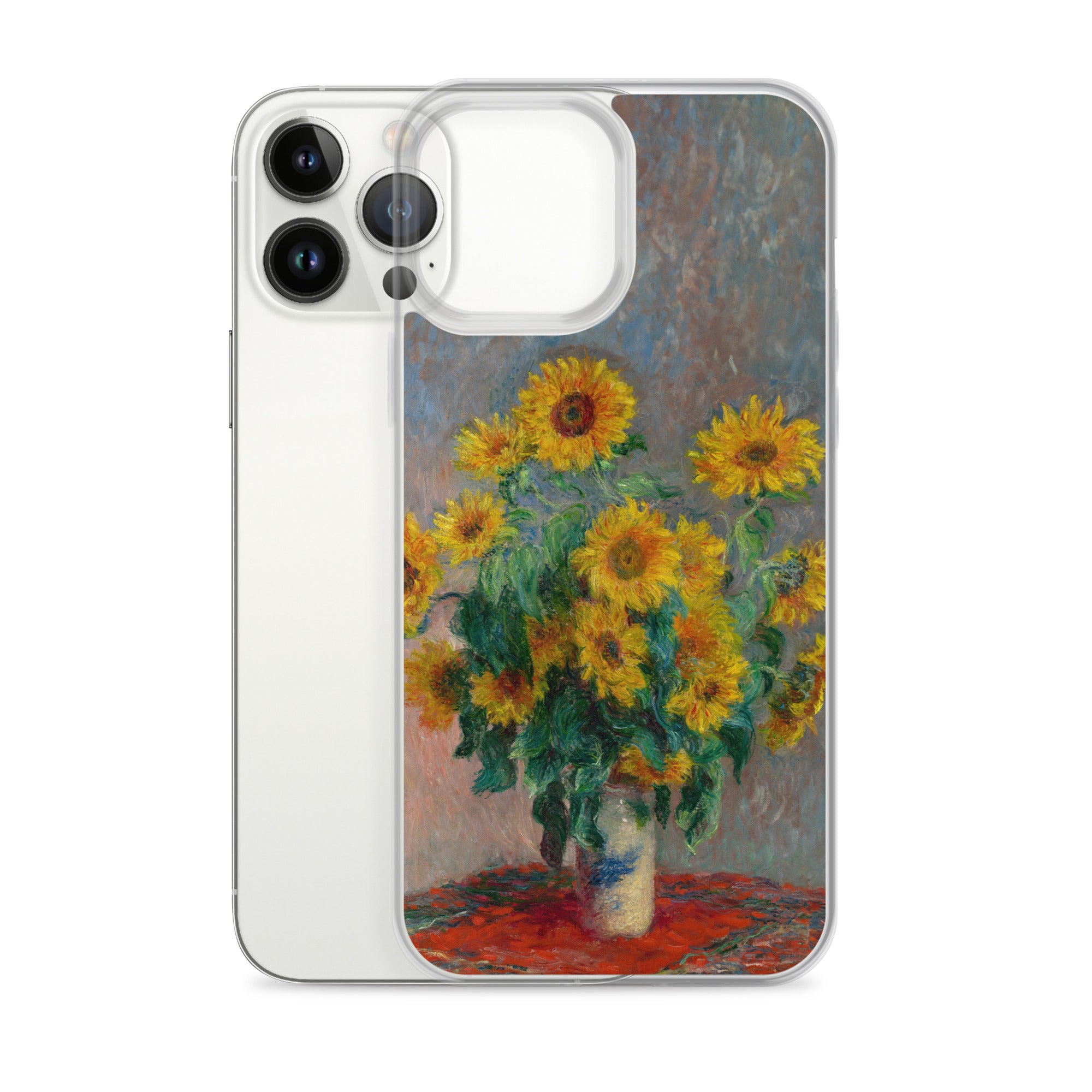 Claude Monet „Sonnenblumenstrauß“, berühmtes Gemälde, iPhone®-Hülle | Transparente Kunsthülle für iPhone®