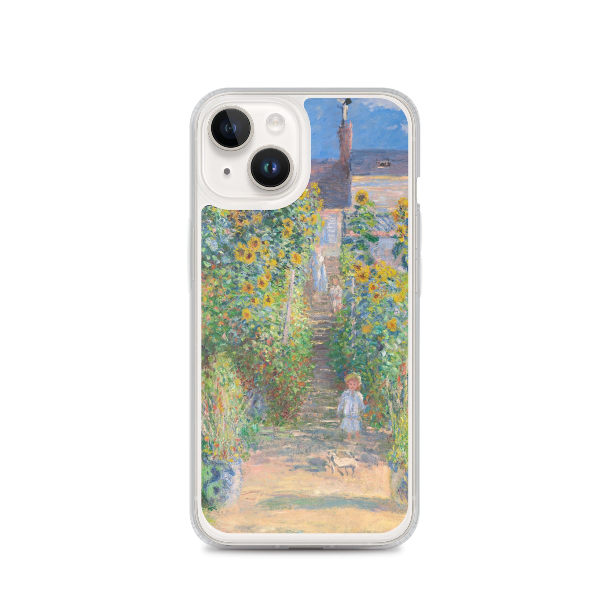 Claude Monet „Der Garten des Künstlers in Vétheuil“, berühmtes Gemälde, iPhone®-Hülle | Transparente Kunsthülle für iPhone® 