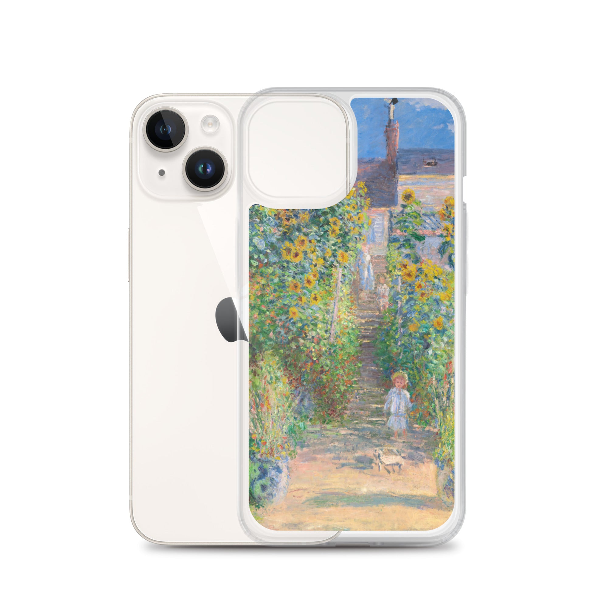 Claude Monet „Der Garten des Künstlers in Vétheuil“, berühmtes Gemälde, iPhone®-Hülle | Transparente Kunsthülle für iPhone® 