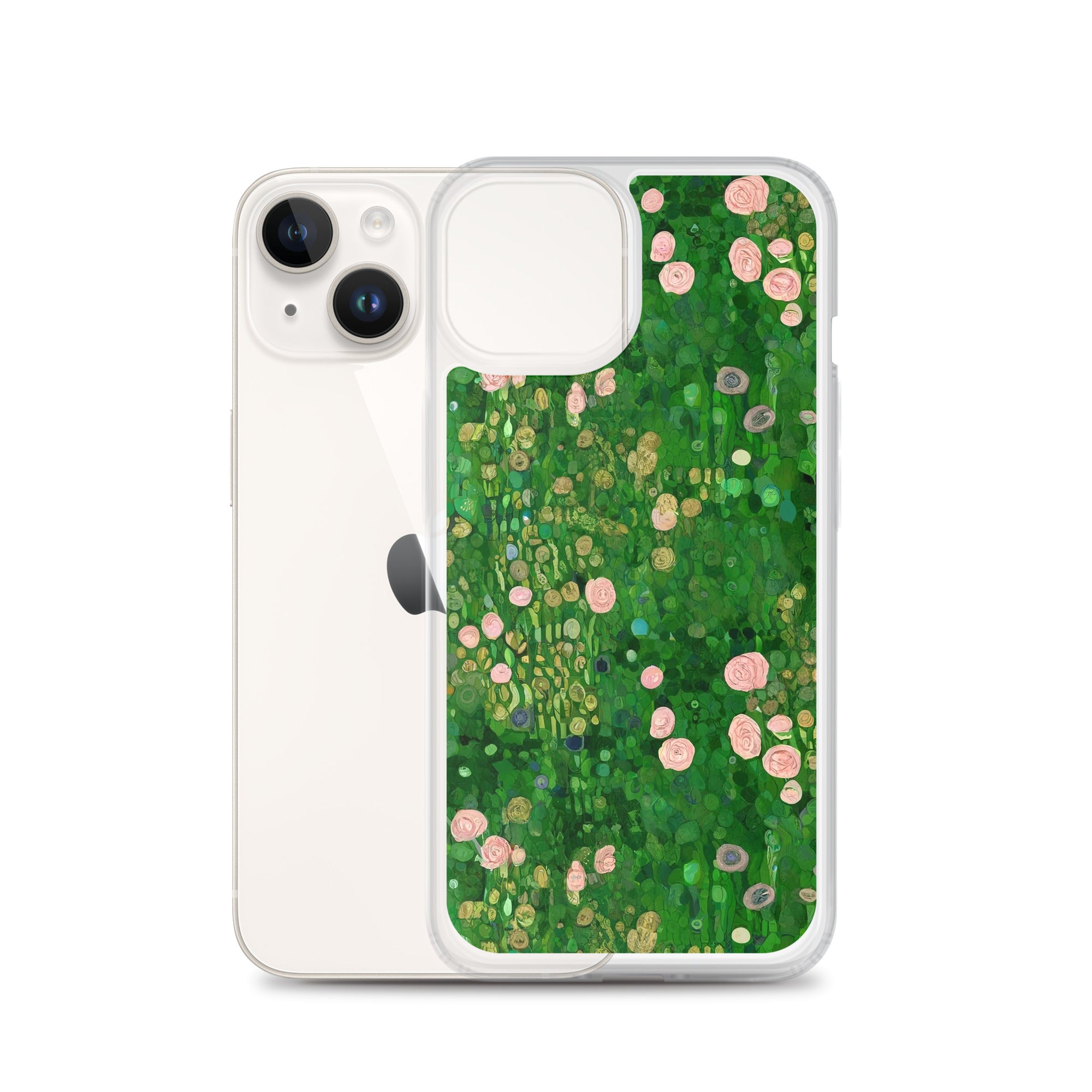 Gustav Klimt 'Rosebushes under the Trees' Famous Painting iPhone® Case | Clear Art Case for iPhone®