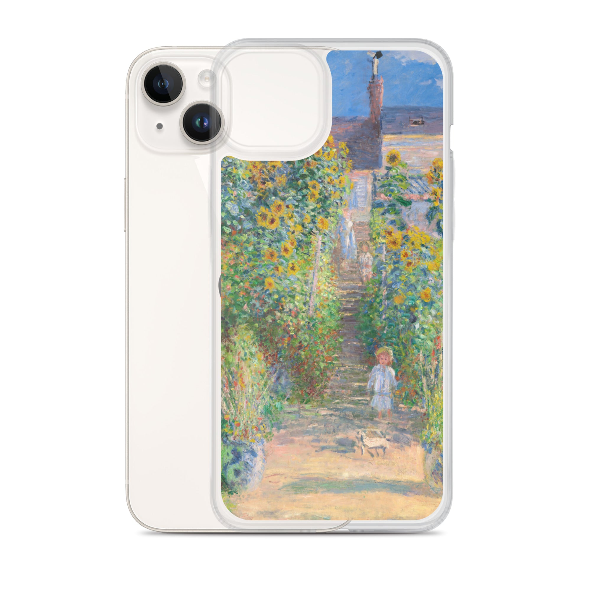 Claude Monet „Der Garten des Künstlers in Vétheuil“, berühmtes Gemälde, iPhone®-Hülle | Transparente Kunsthülle für iPhone® 