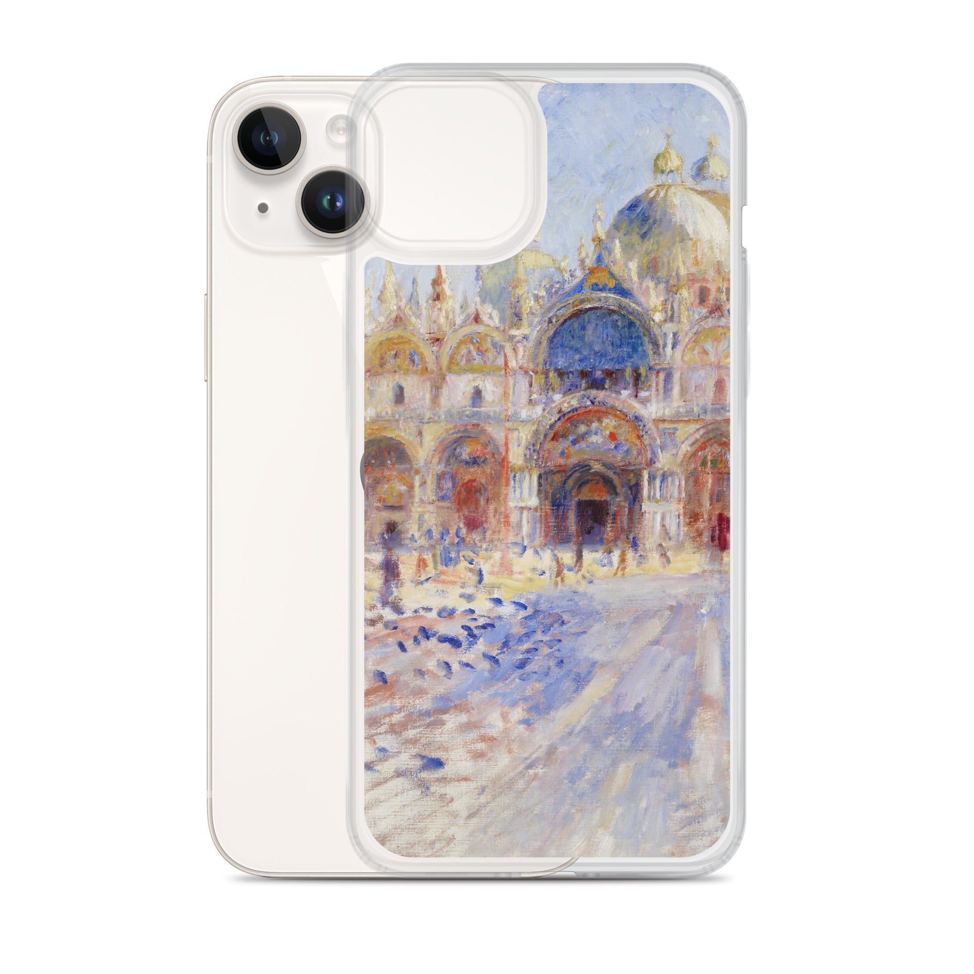 Pierre-Auguste Renoir 'The Piazza San Marco, Venice' Famous Painting iPhone® Case | Clear Art Case for iPhone®