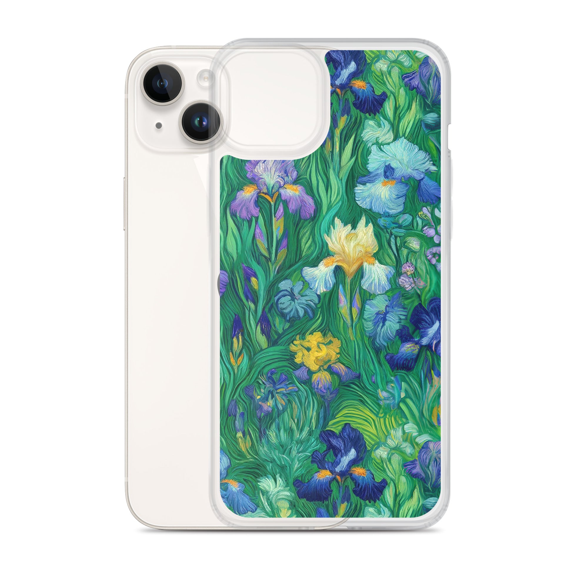 iPhone®-Hülle „Schwertlilien“ von Vincent van Gogh, berühmtes Gemälde | Transparente Kunsthülle für iPhone®